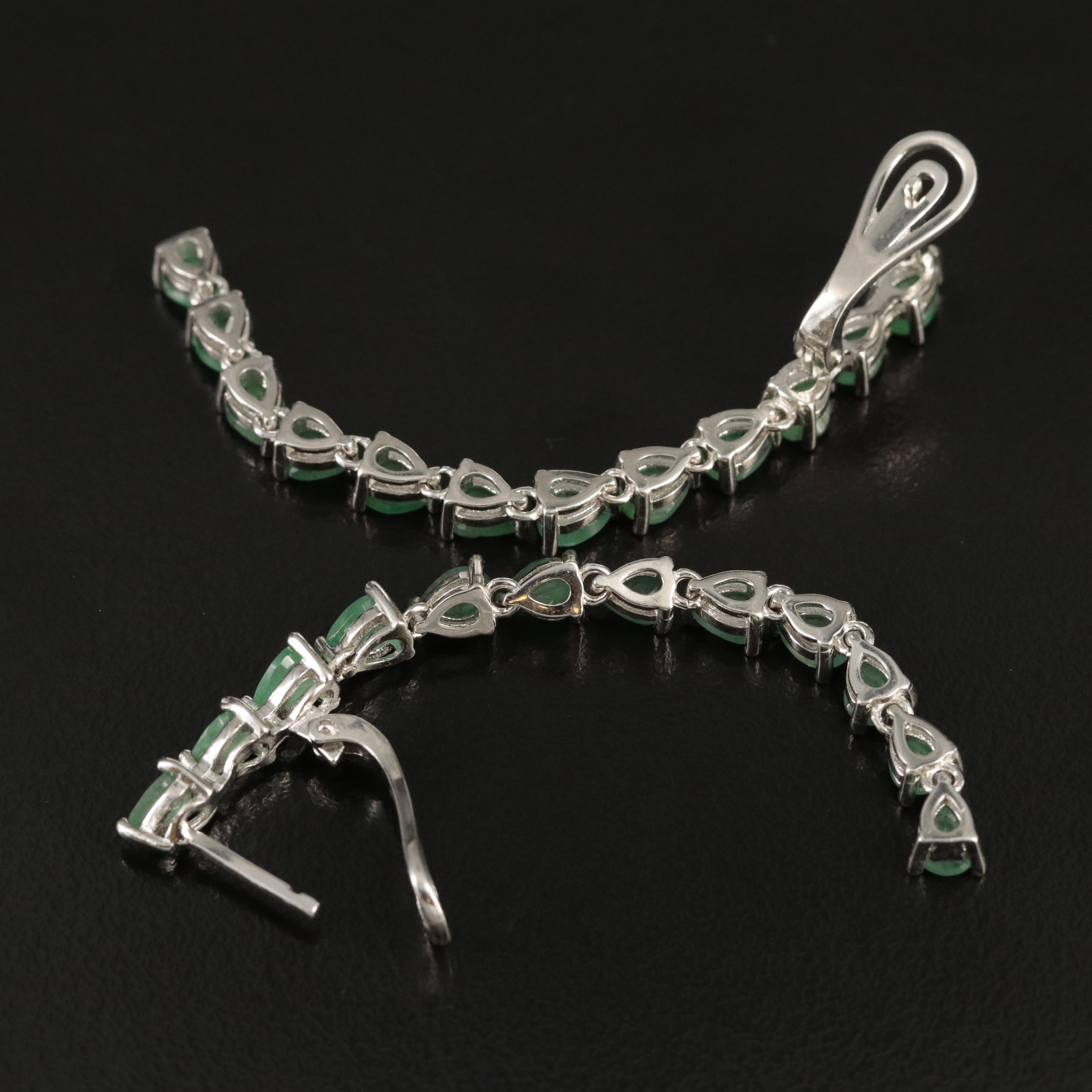 Sterling Emerald Earrings