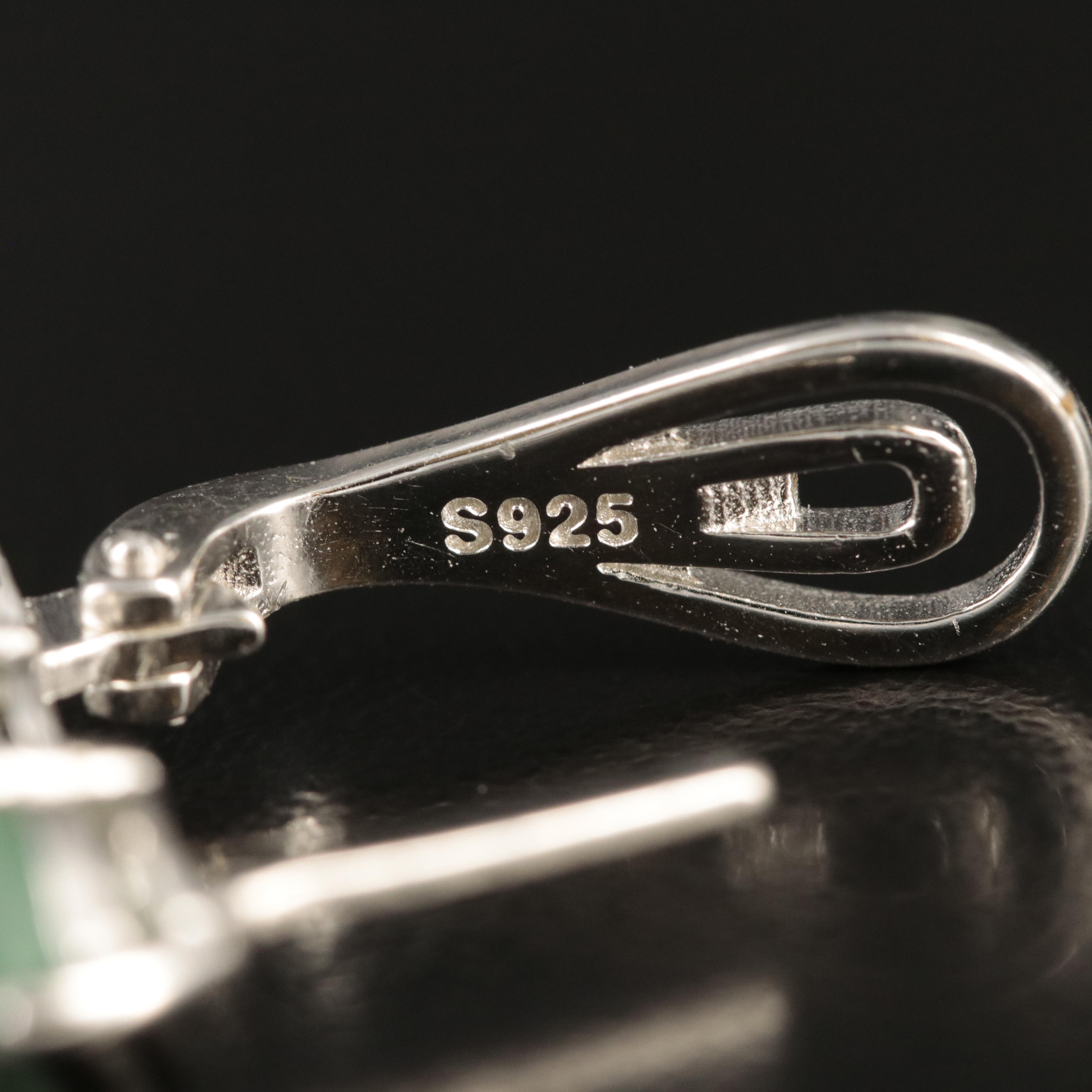 Sterling Emerald Earrings