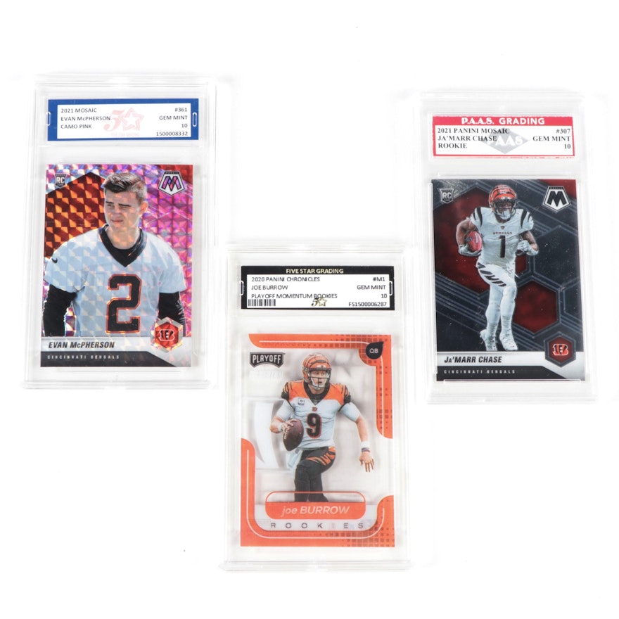 Panini Mosaic, Chronicles Slabbed Football Rookie Cards With Burrow, Chase, More