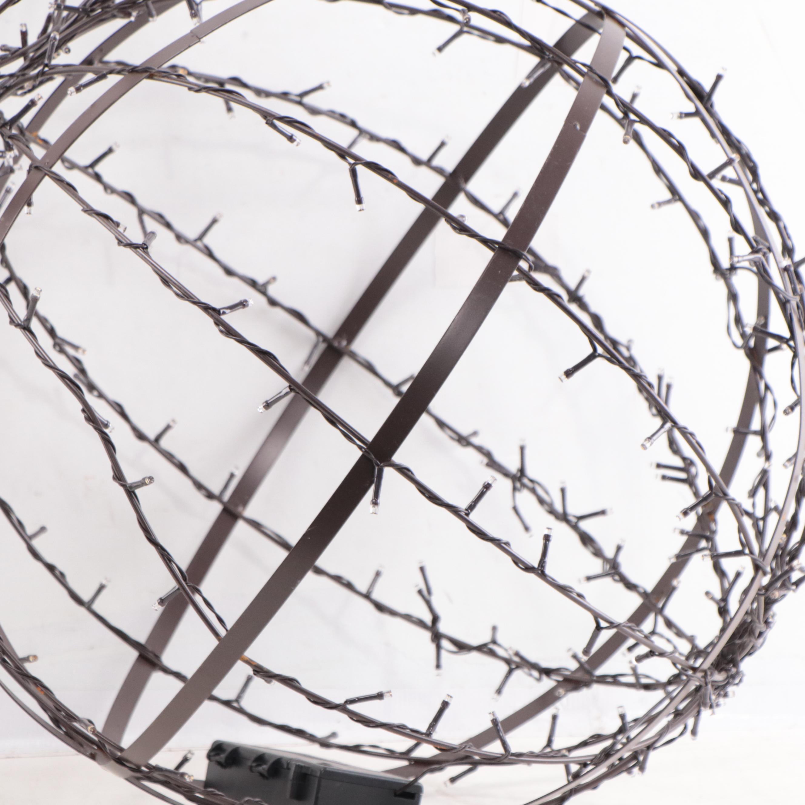 Illuminated LED Wrapped Openwork Orbs