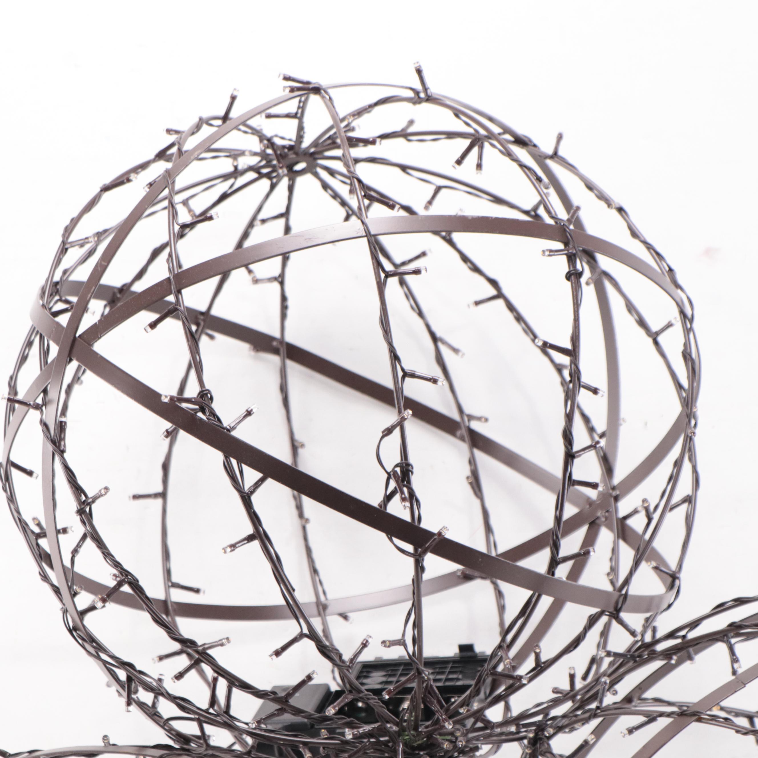 Illuminated LED Wrapped Openwork Orbs