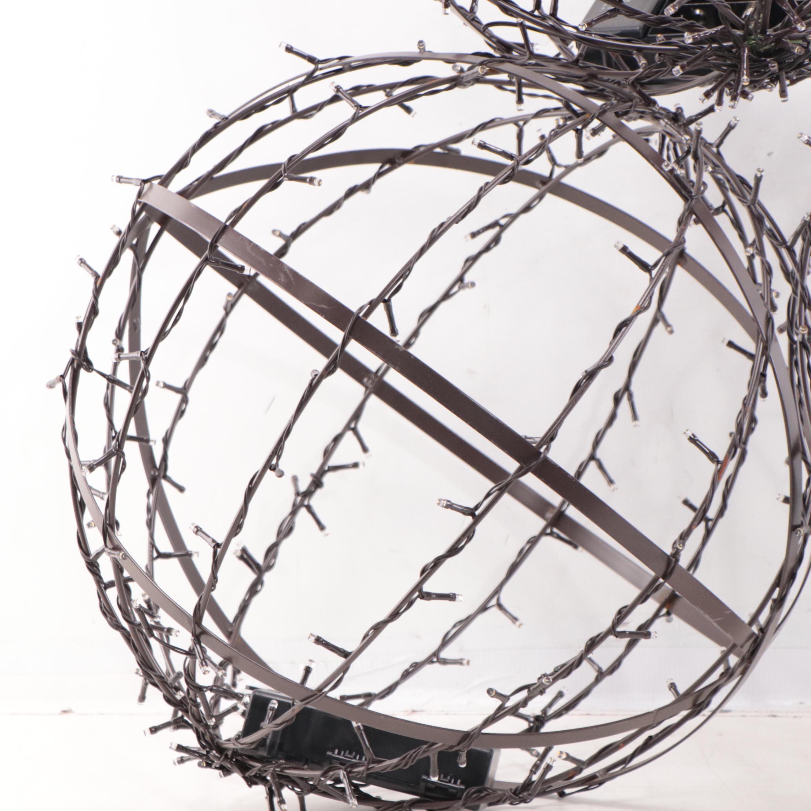 Illuminated LED Wrapped Openwork Orbs