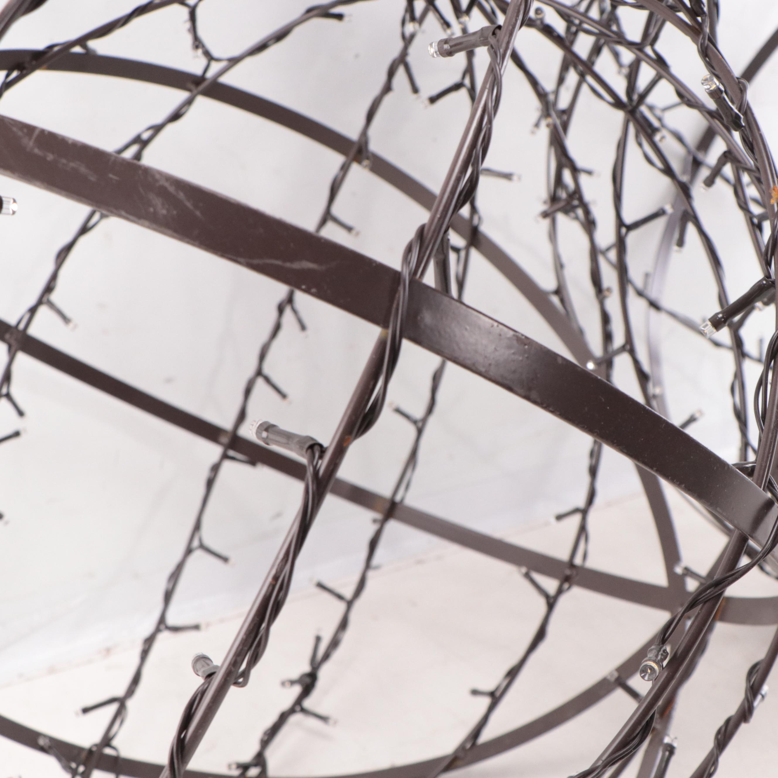 Illuminated LED Wrapped Openwork Orbs