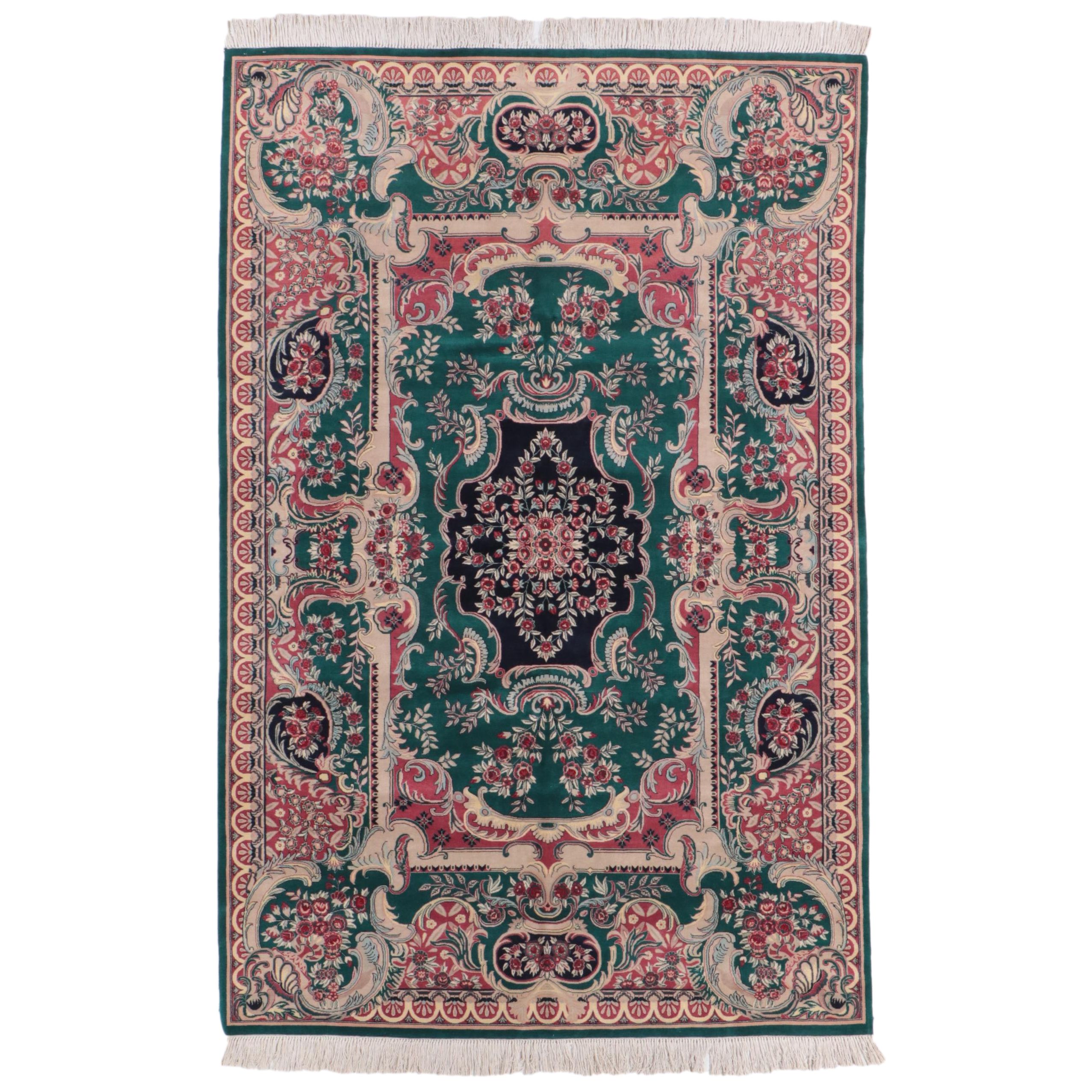 6'1 x 9'4 Hand-Knotted Pakistani-Persian Area Rug