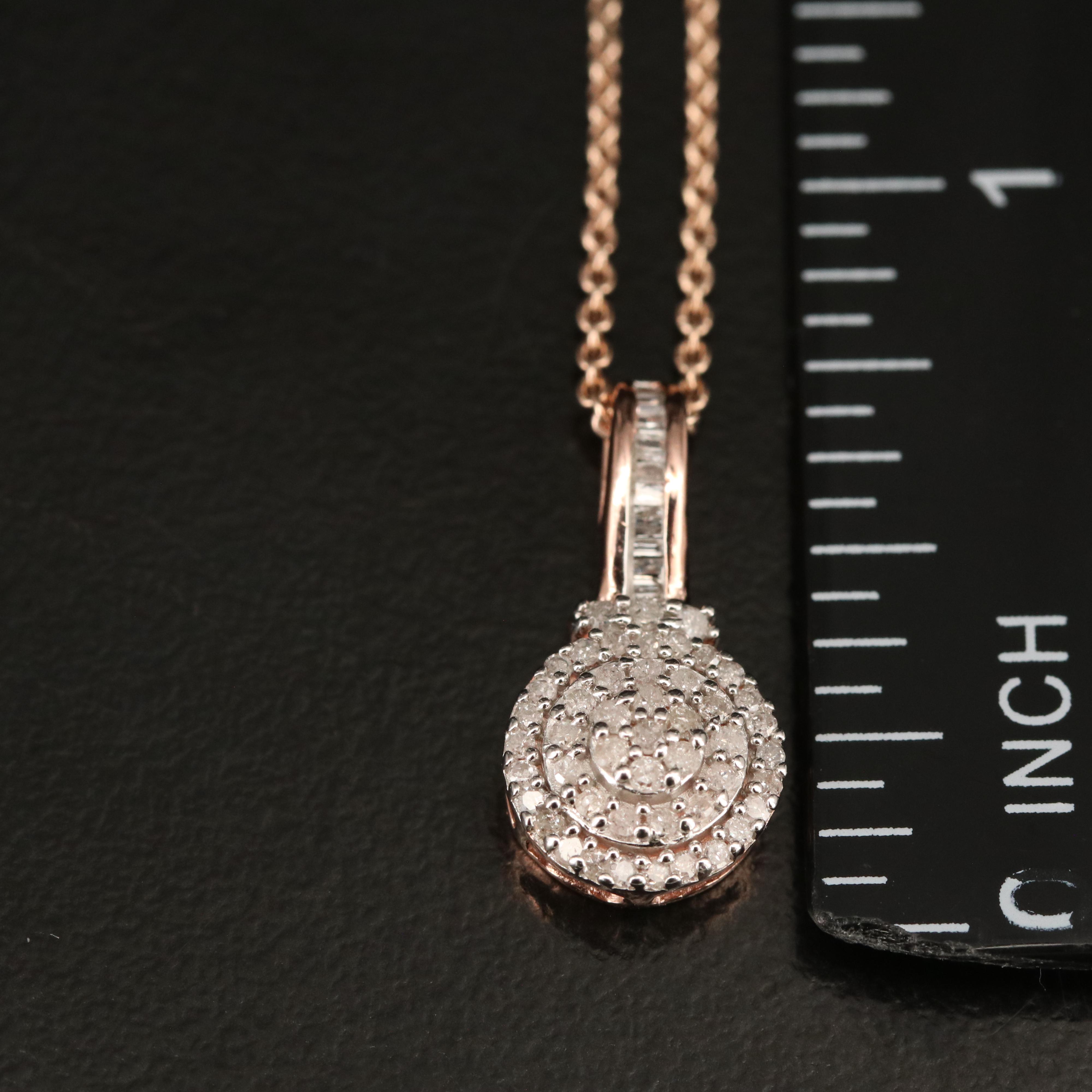 Sterling Diamond Pendant Necklace