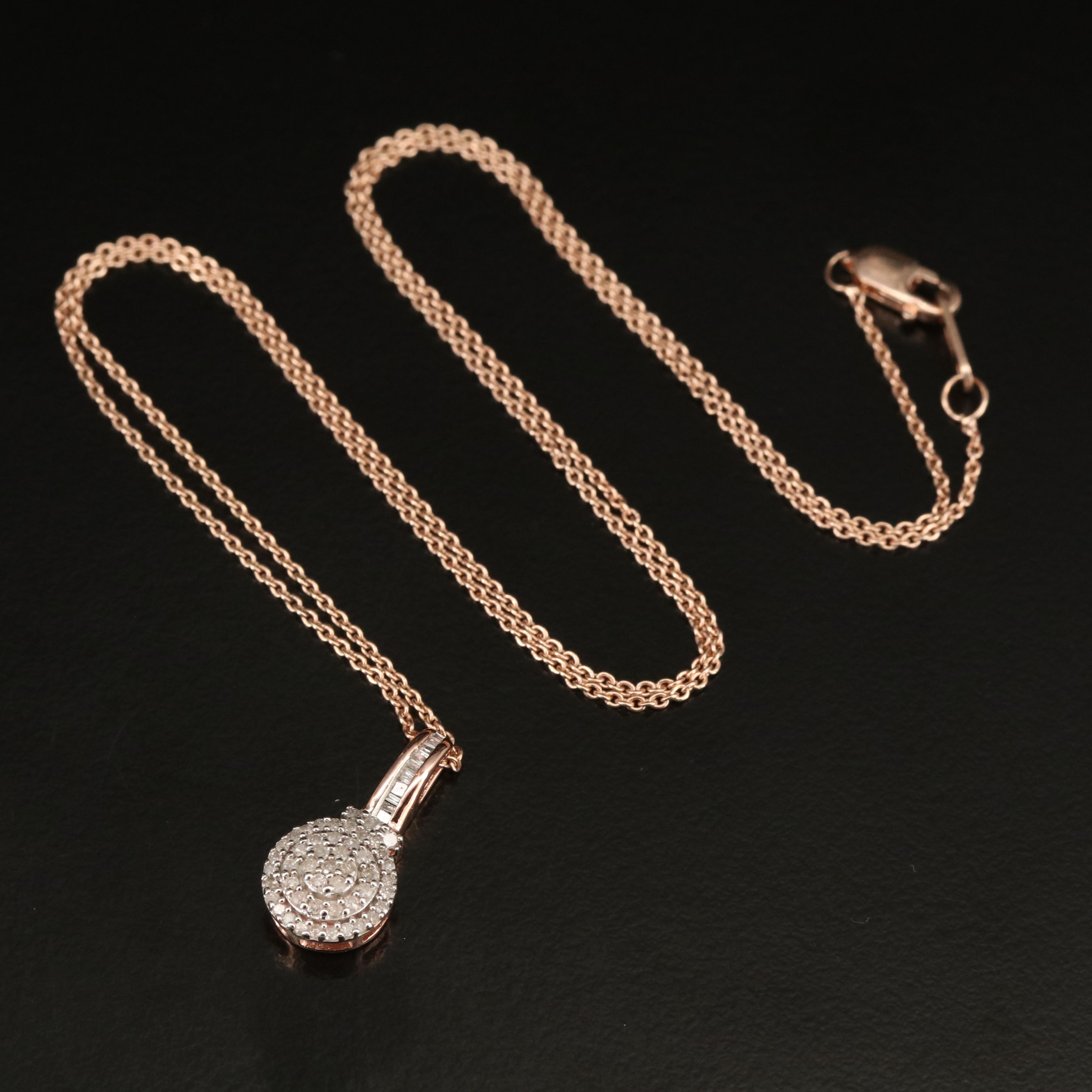 Sterling Diamond Pendant Necklace