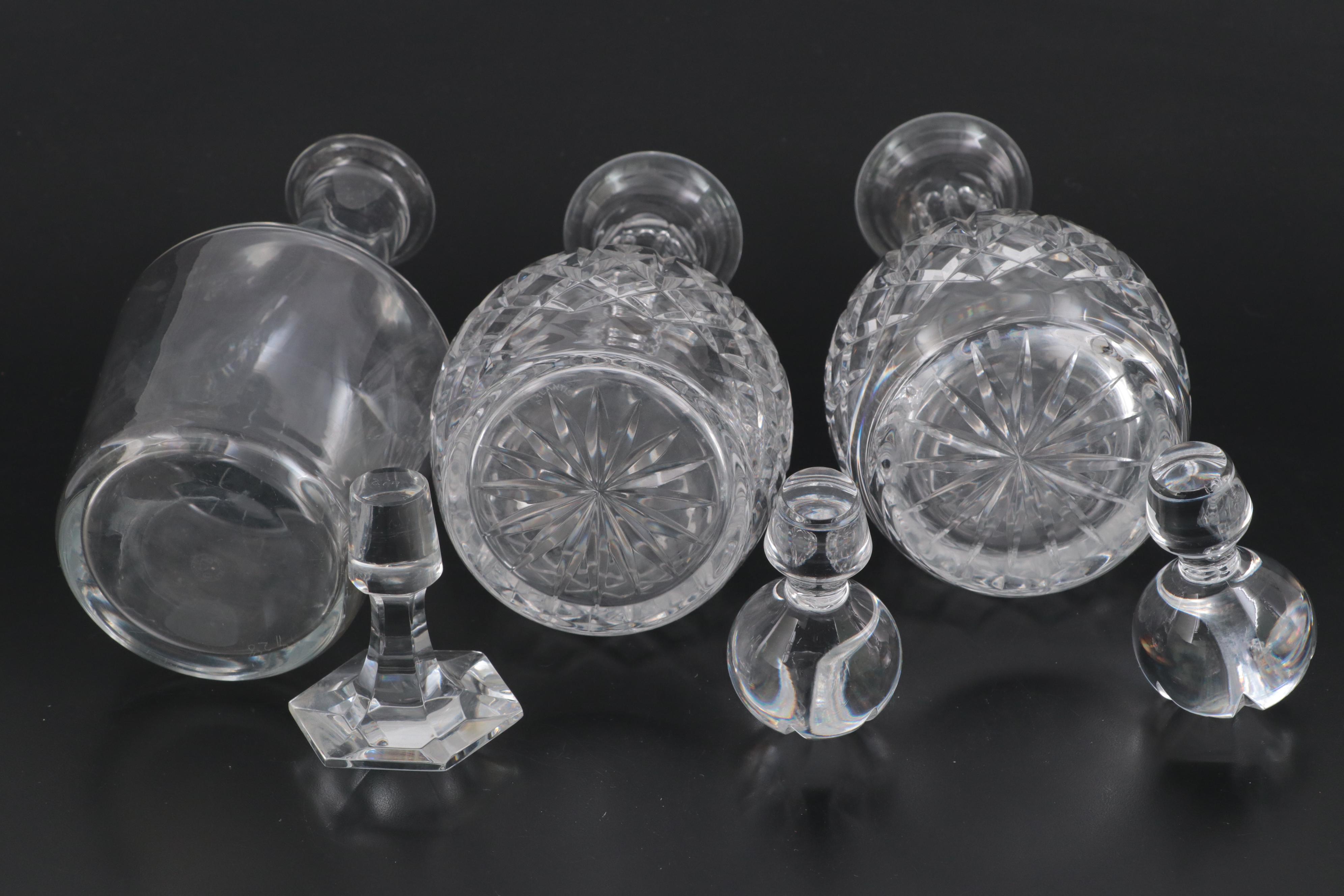 Baccarat "Embassy" and Other Crystal and Glass Decanters and Vanity Bottle