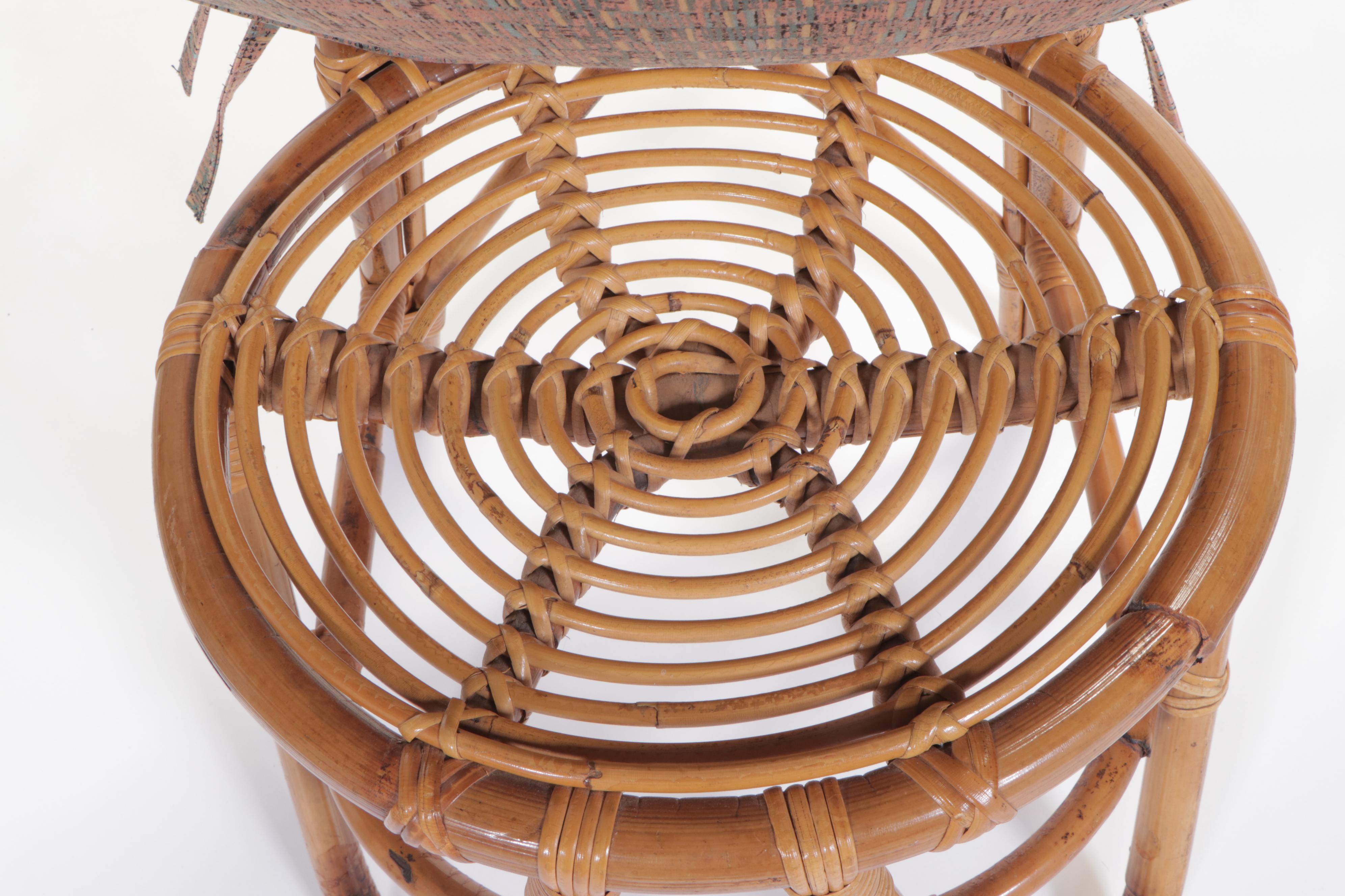 Mid Century Modern Rattan High-Back Side Chair