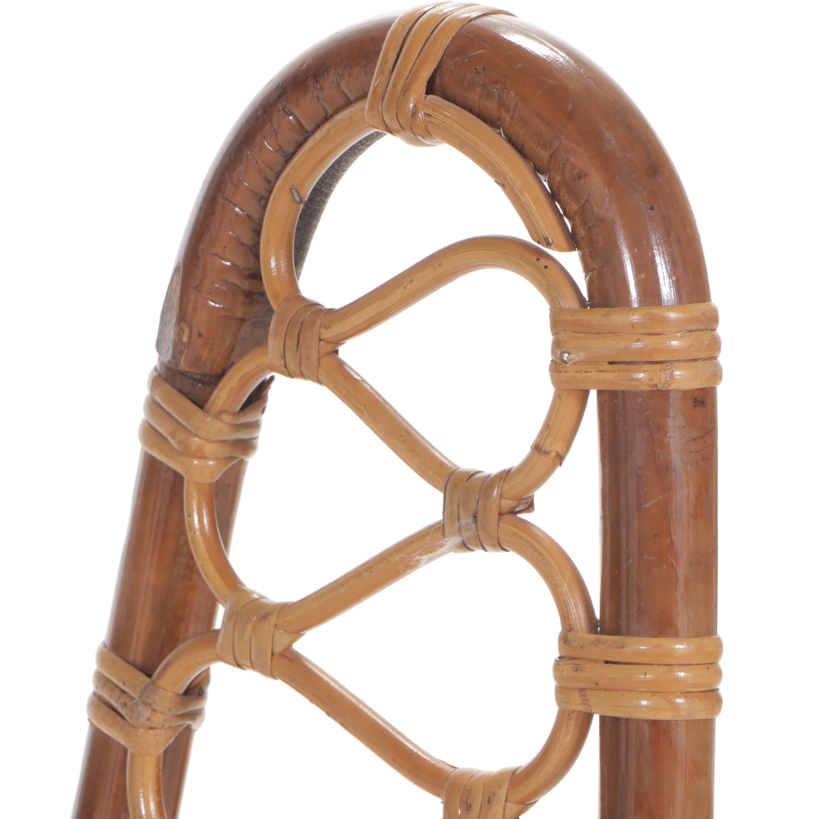 Mid Century Modern Rattan High-Back Side Chair