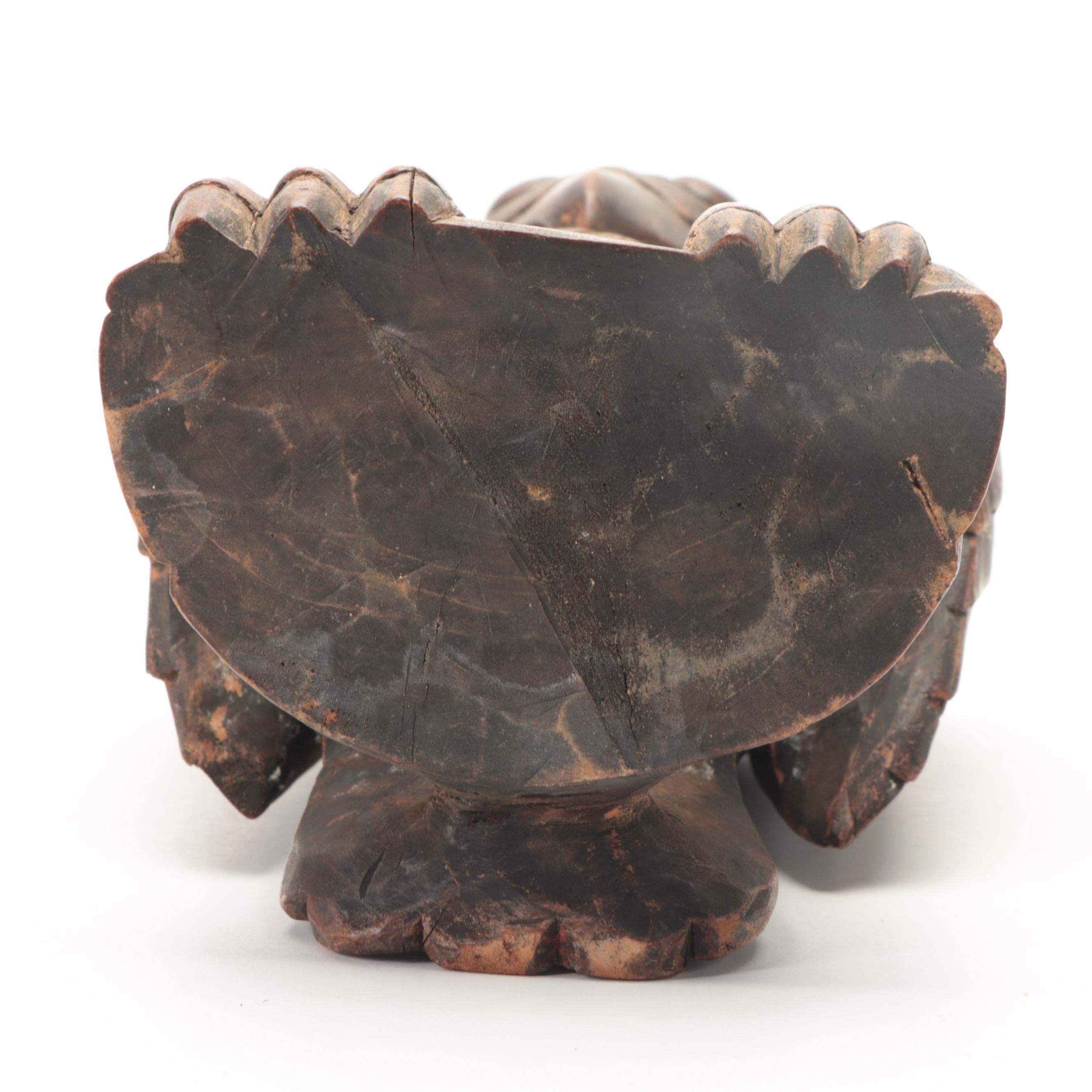 Folk Art Hand-Carved Wooden Figure of an Eagle, Early to Mid 20th Century