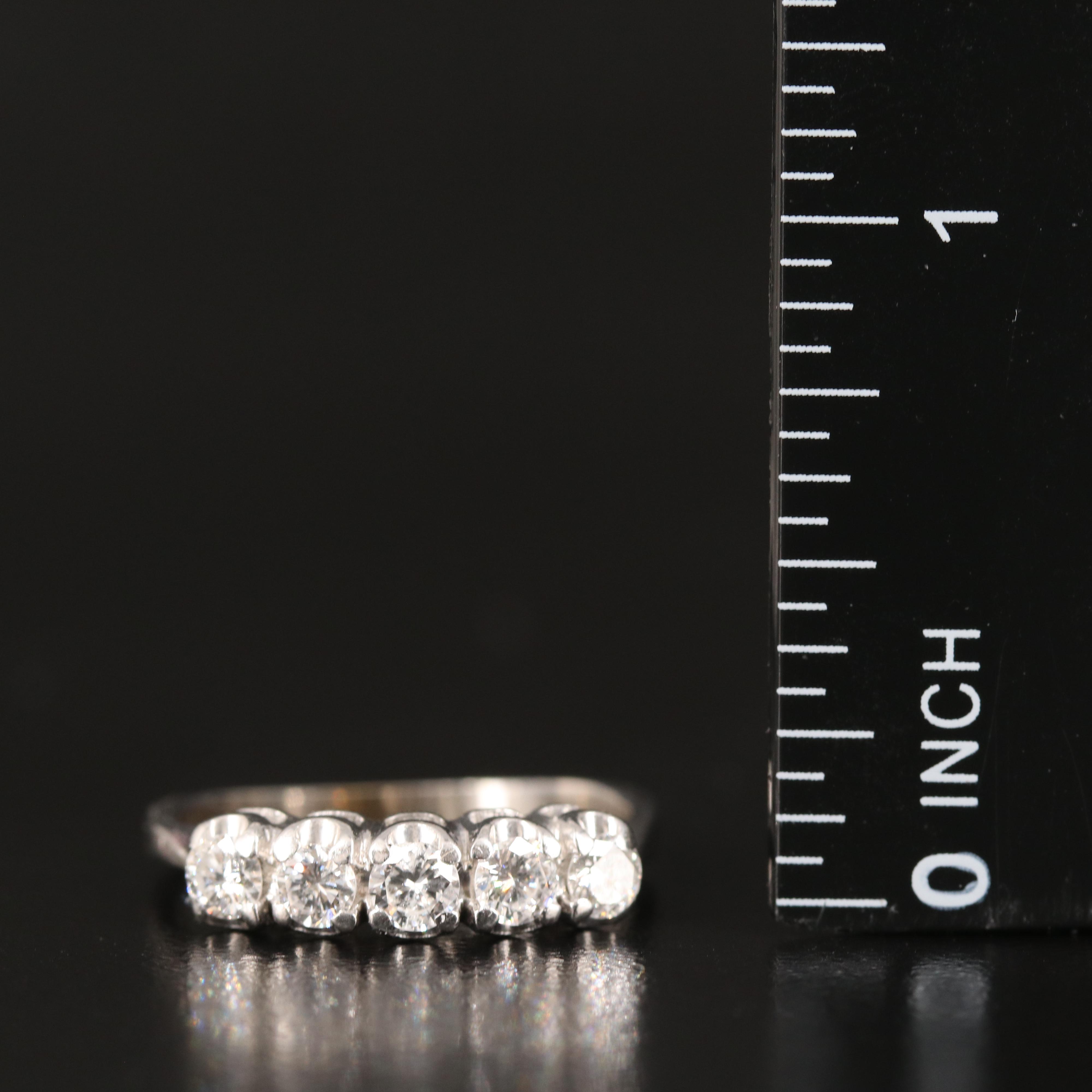 14K 0.70 CTW Diamond Five Stone Ring