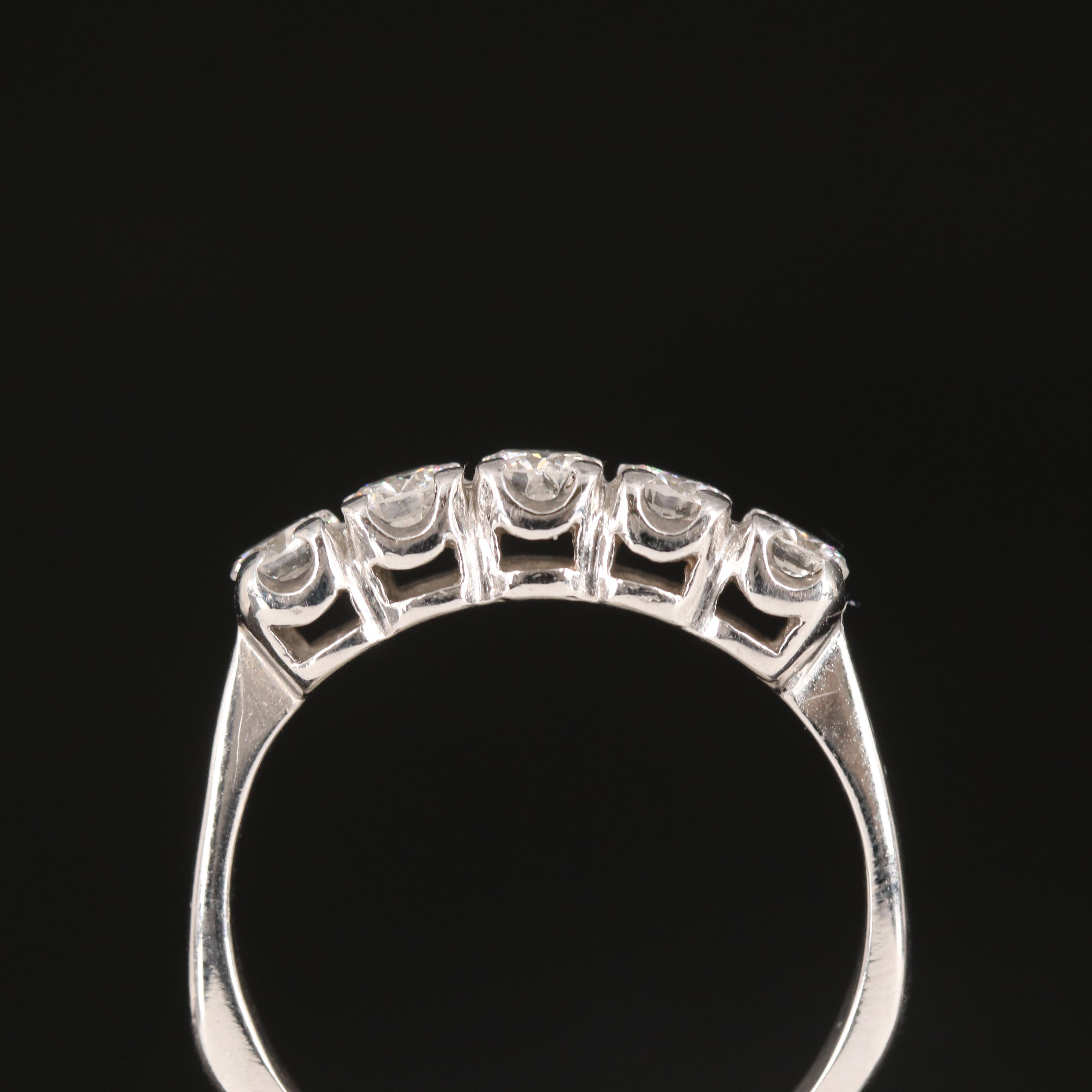 14K 0.70 CTW Diamond Five Stone Ring