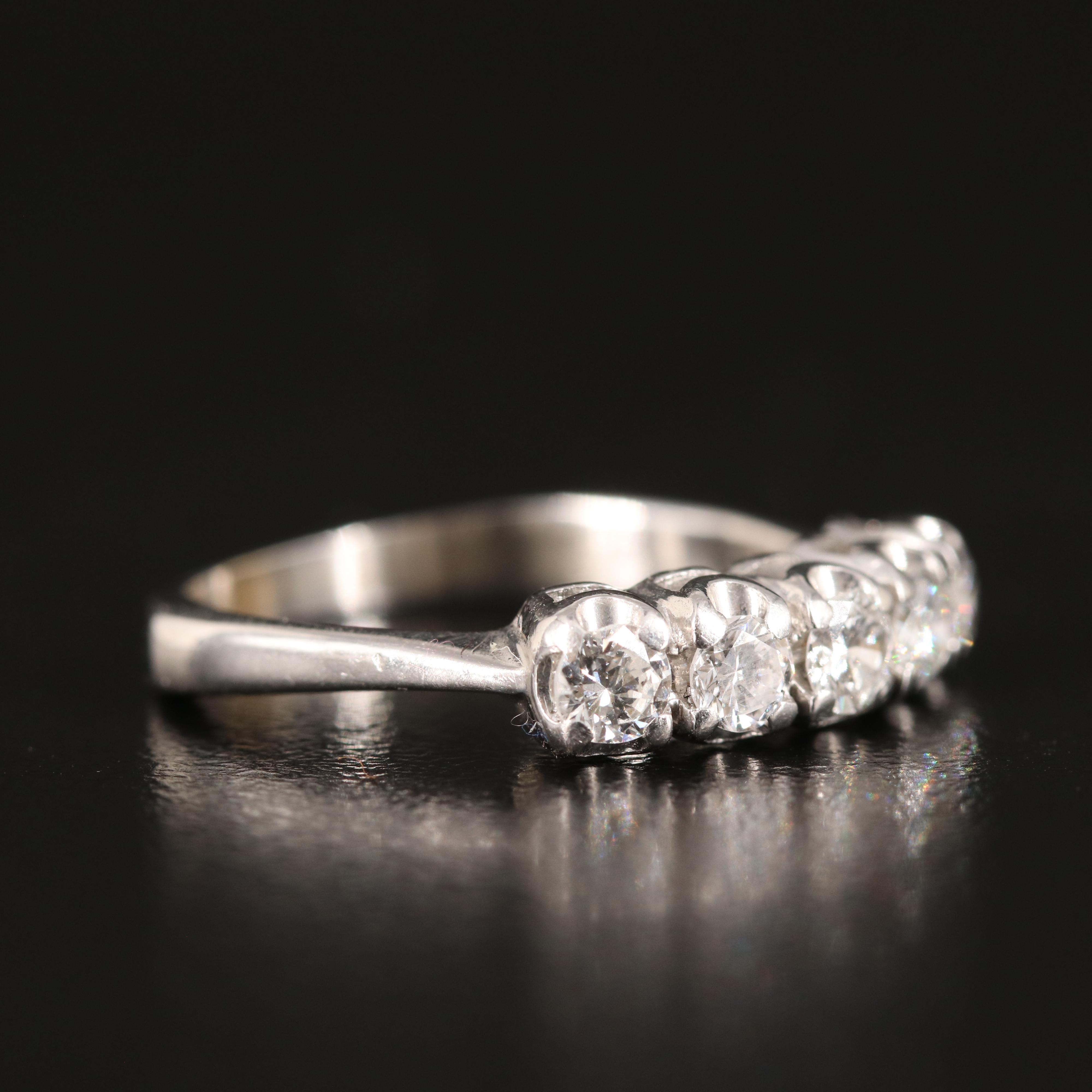 14K 0.70 CTW Diamond Five Stone Ring