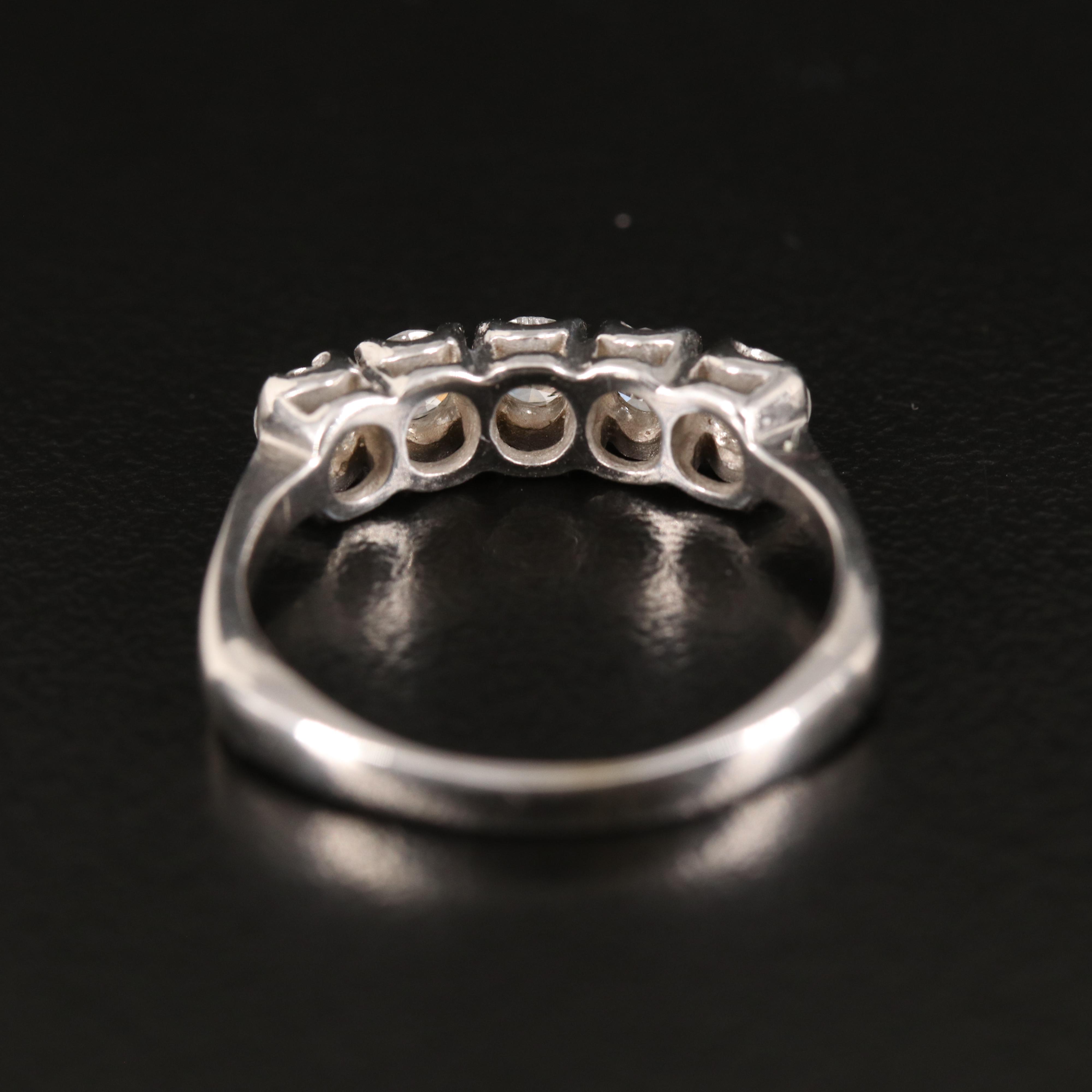 14K 0.70 CTW Diamond Five Stone Ring