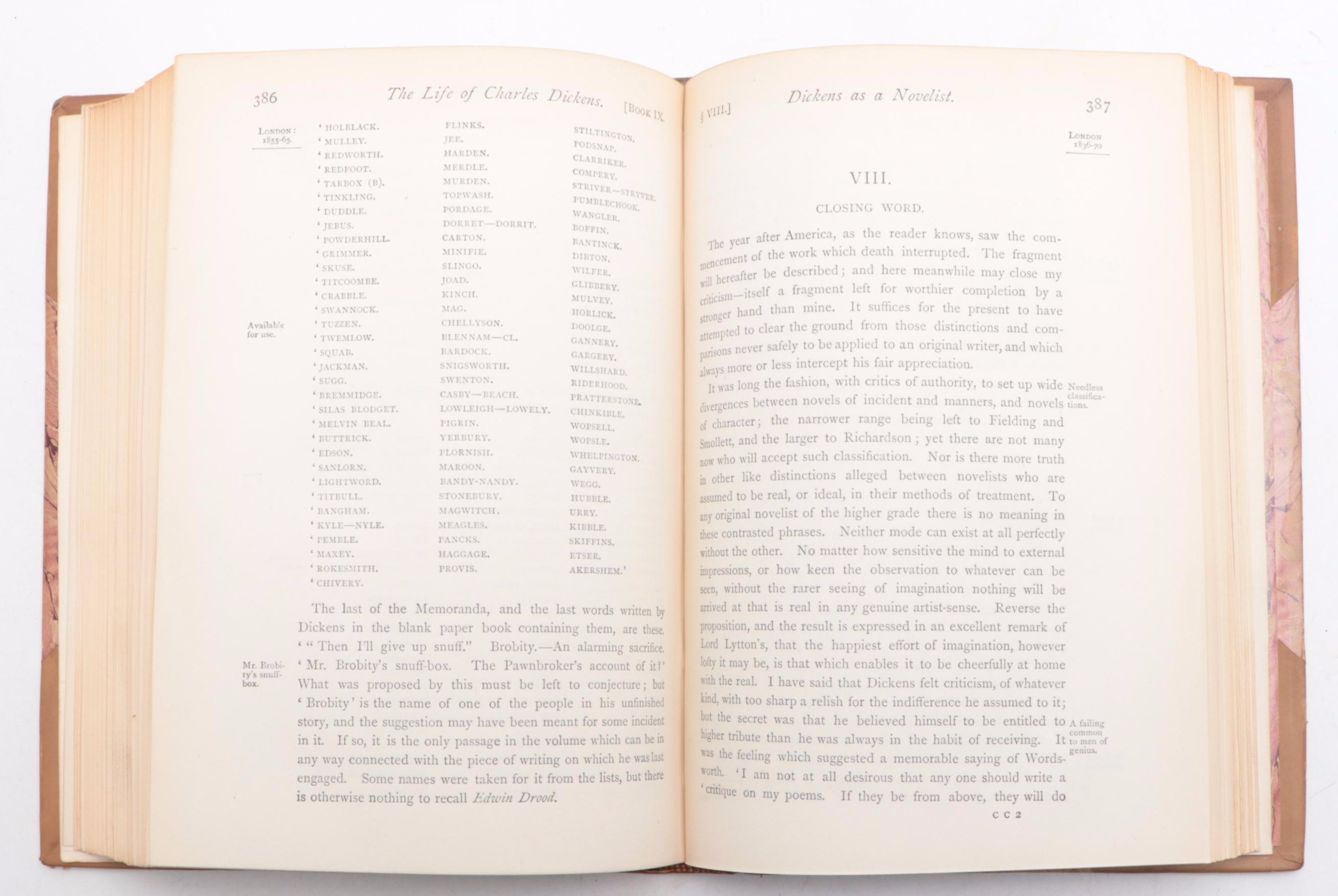 "The Life of Charles Dickens" Two-Volume Set by John Forster, 1899