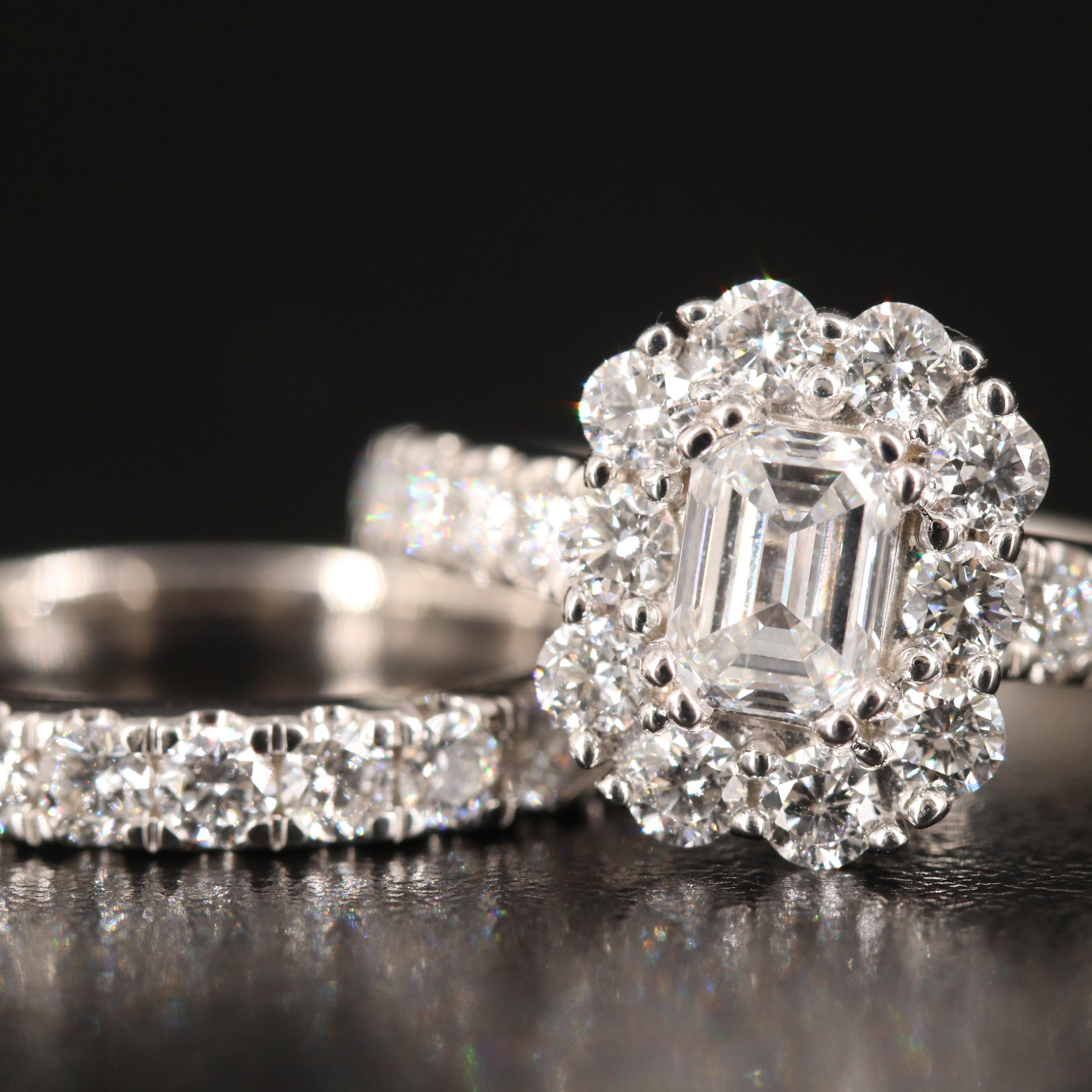 14K 2.98 CTW Lab Grown Diamond Ring and Band