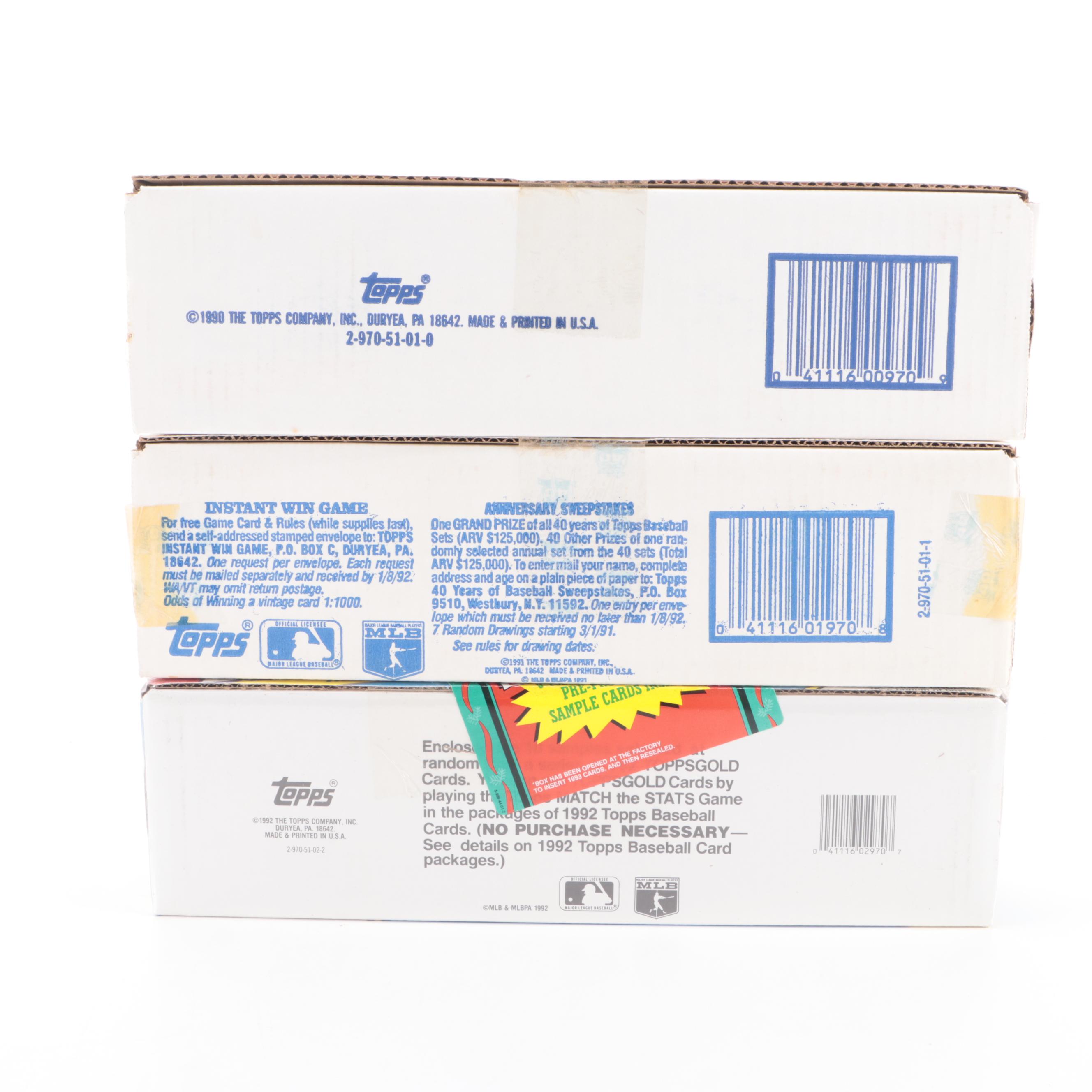 Topps Baseball Card Sealed Sets With Ryan, Ripken Jr., Griffey Jr., More, 1990s