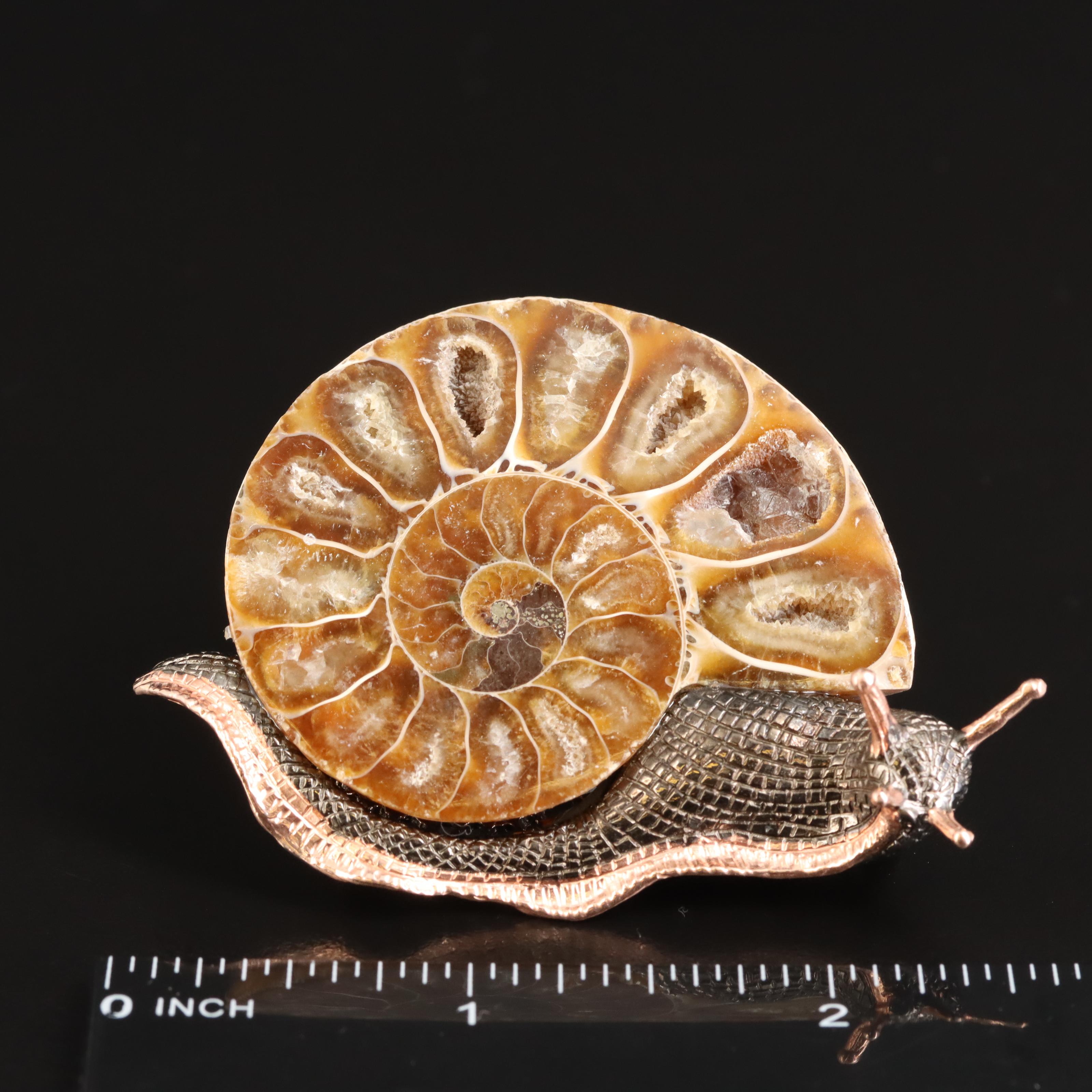 Sterling Ammonite Snail Brooch
