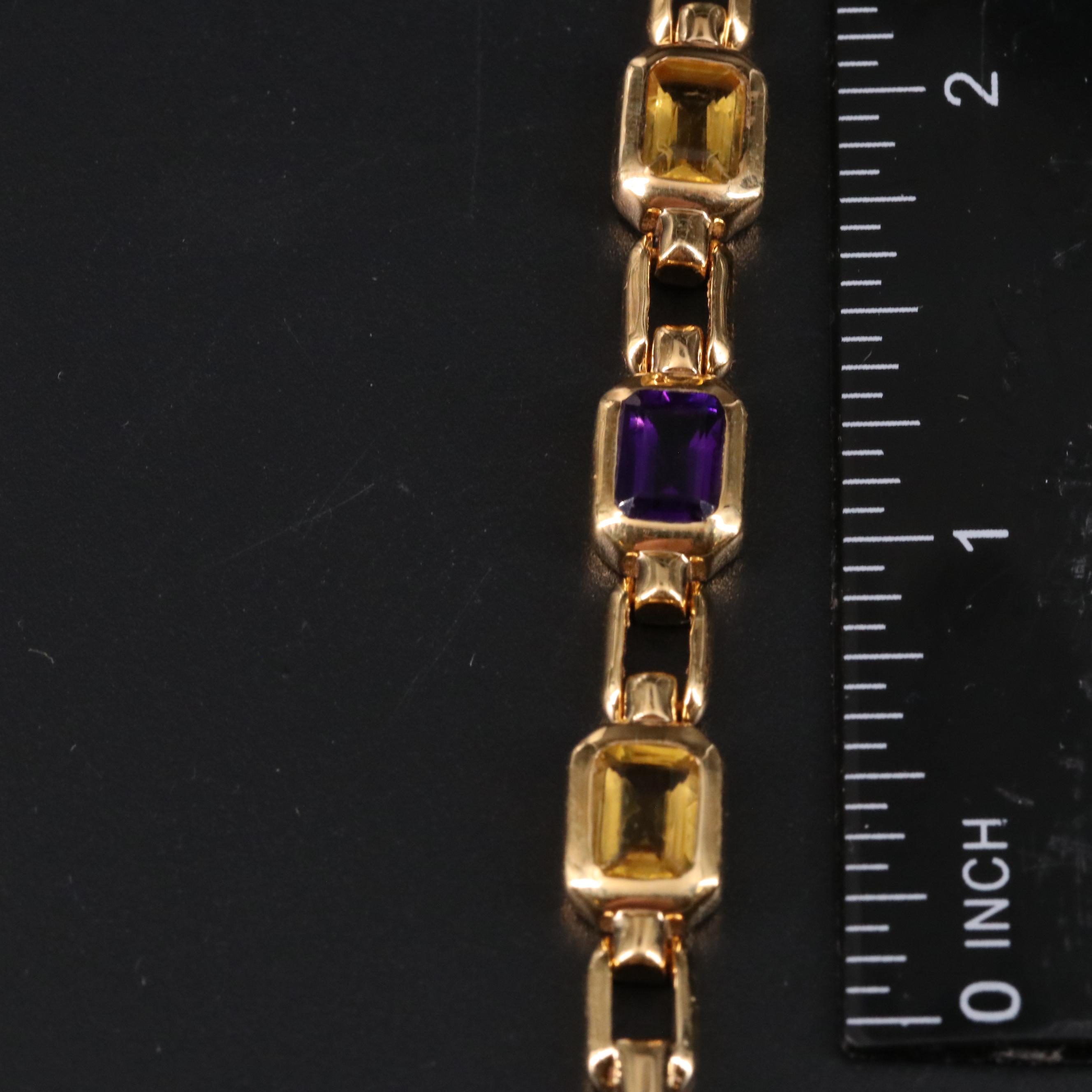 Sterling Silver Bracelet with Gemstone Accents