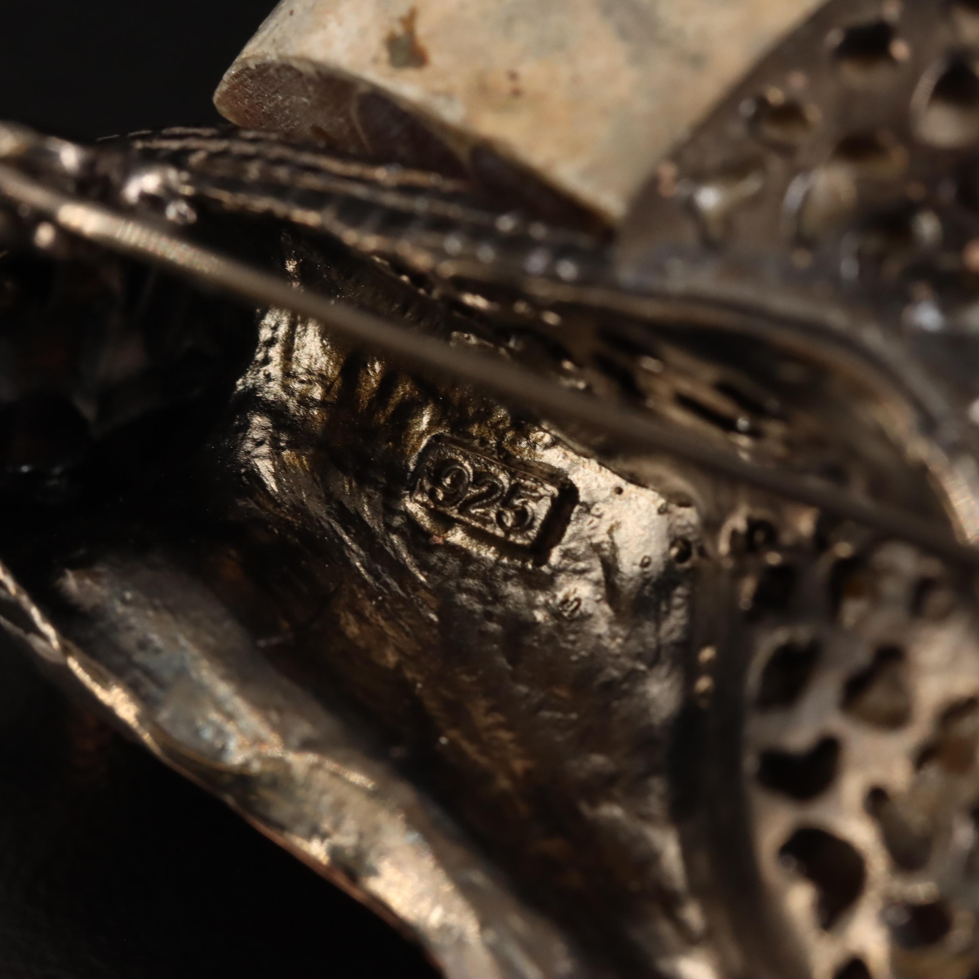 Sterling Ammonite Snail Brooch