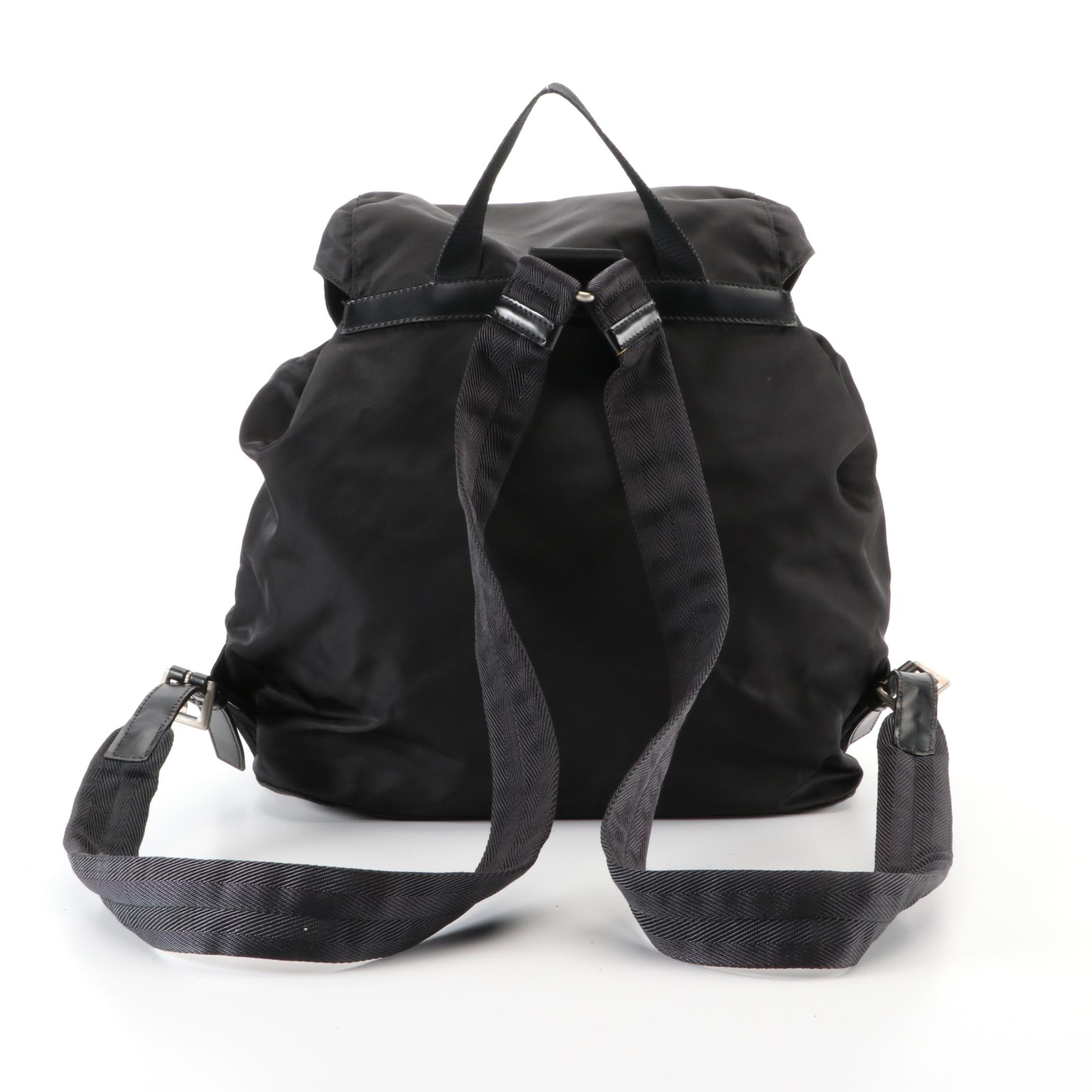 Prada Small Rucksack Backpack in Black Nylon Gabardine and Leather