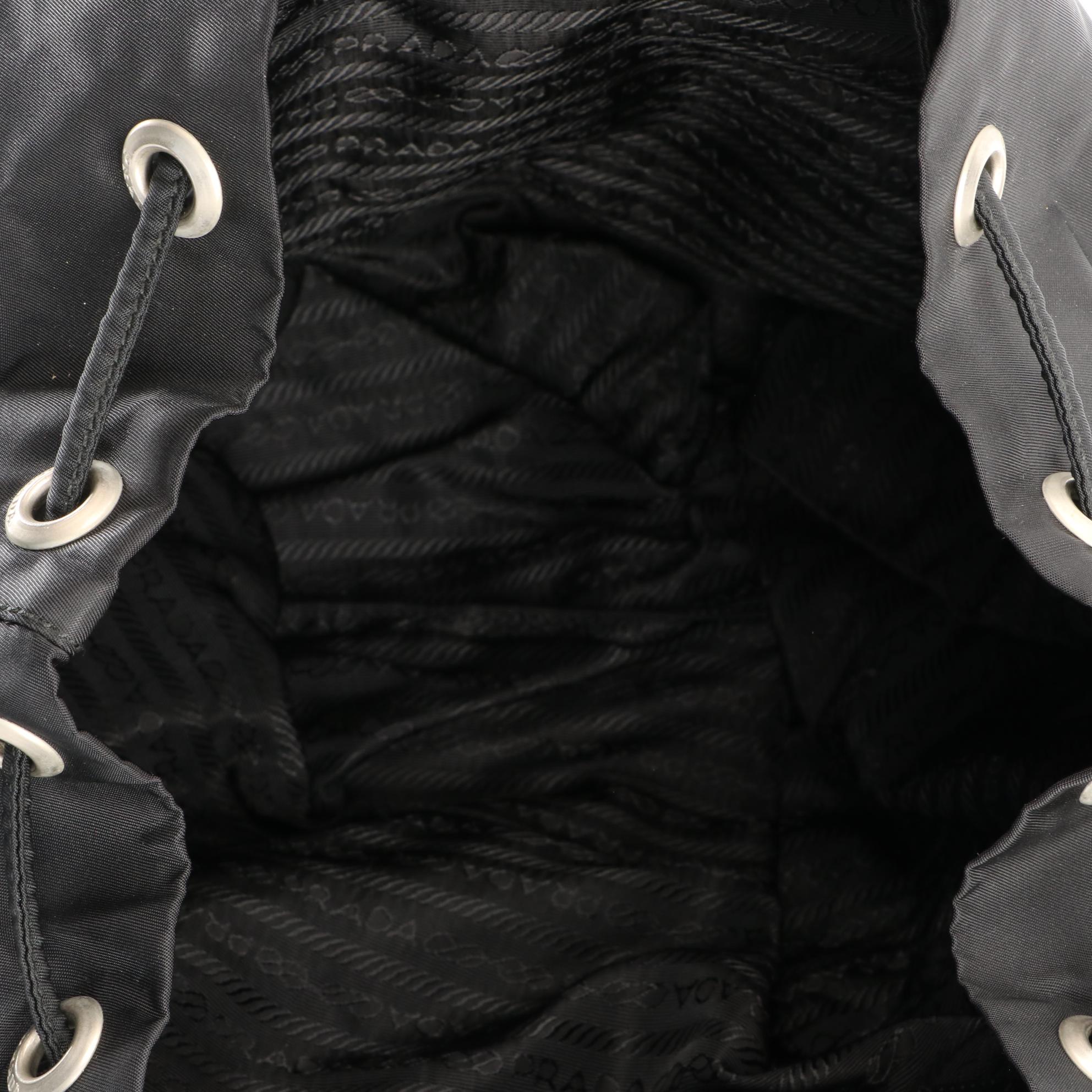 Prada Small Rucksack Backpack in Black Nylon Gabardine and Leather