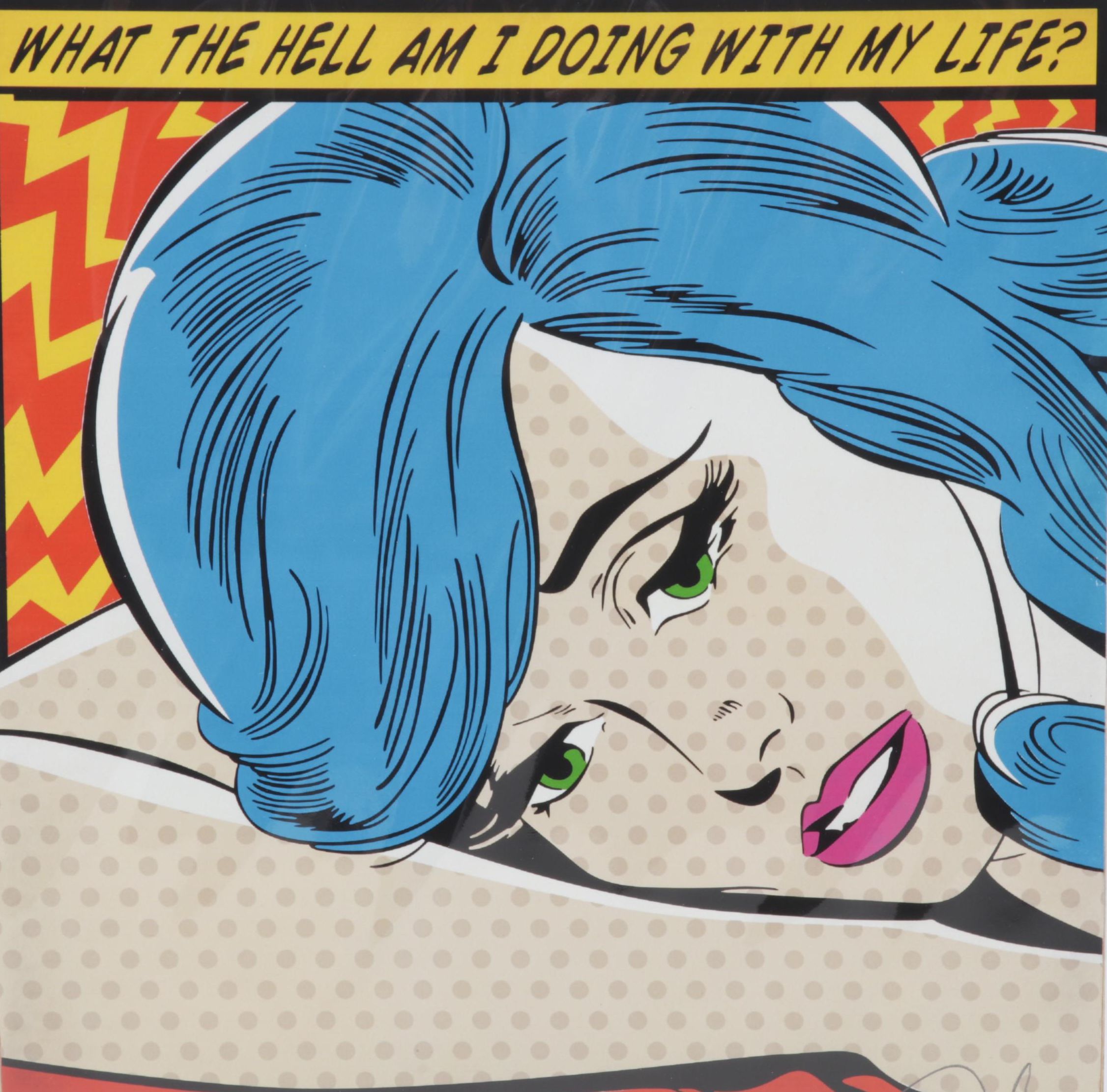 Denial Pop Art Giclée "What the Hell Am I Doing With My Life?," 21st Century