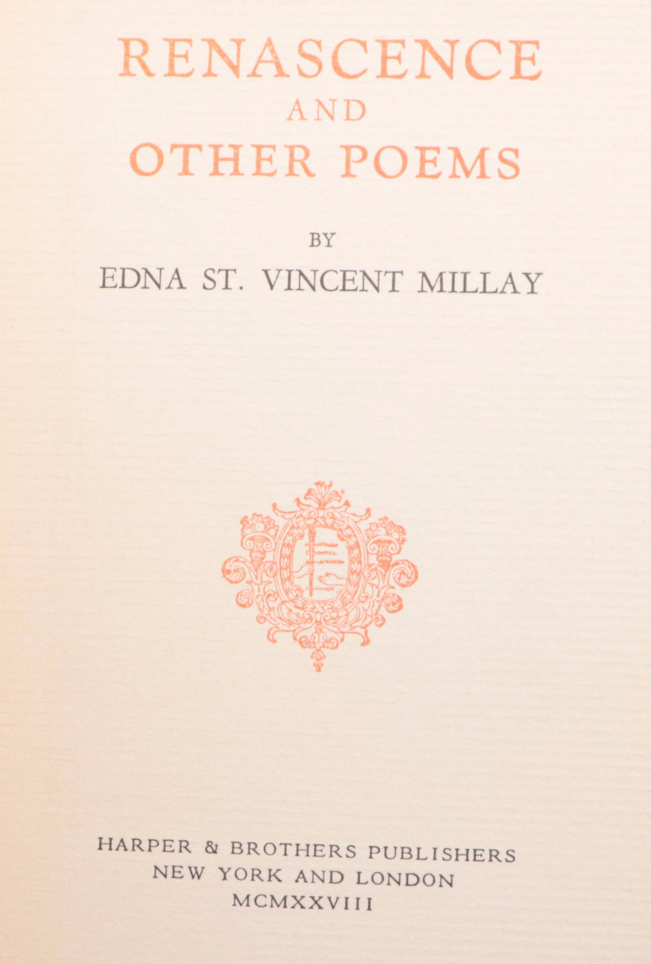 First Edition "Wine from These Grapes" and More by Edna St. Vincent Millay