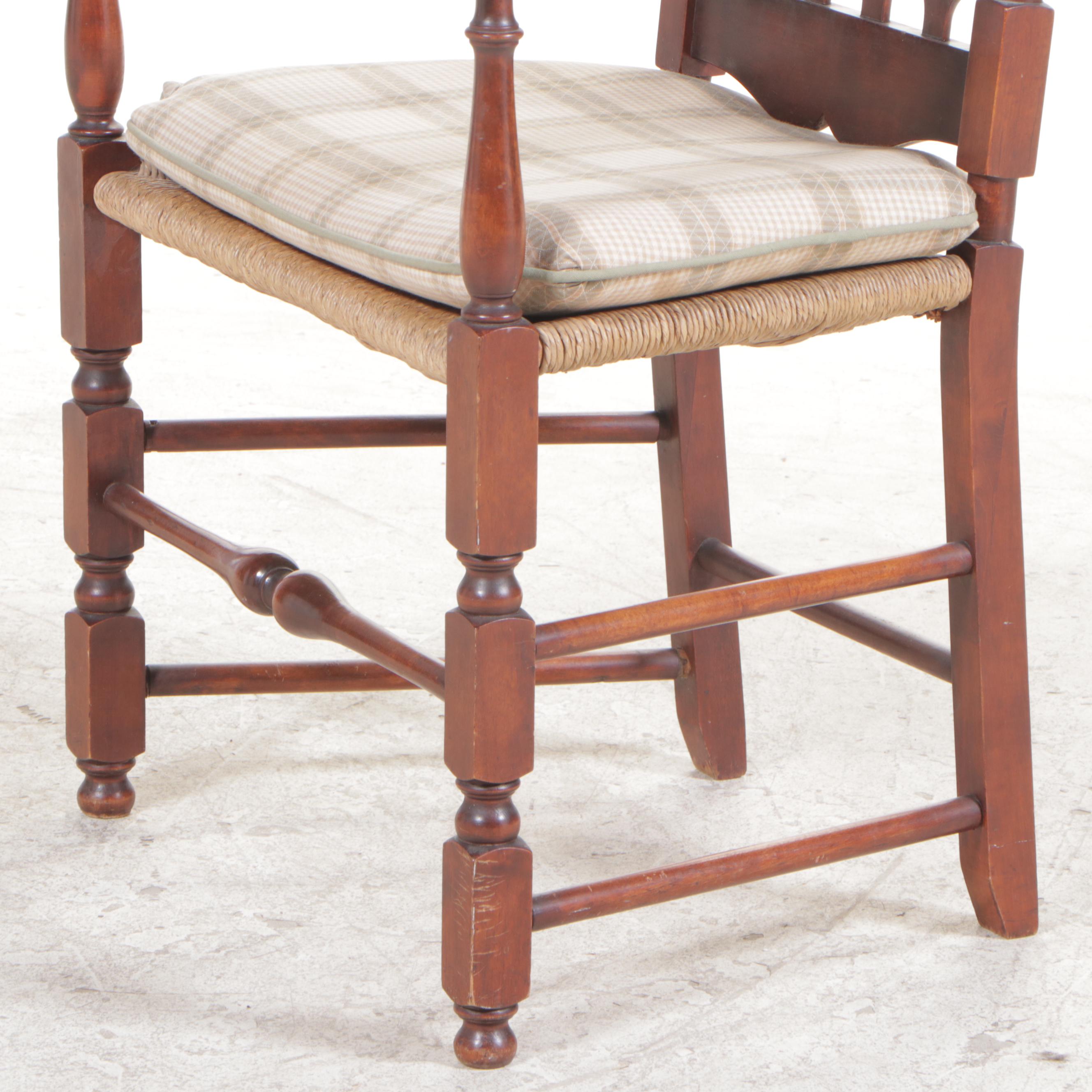 William and Mary Style Maple Banister-Back Armchair, 20th Century