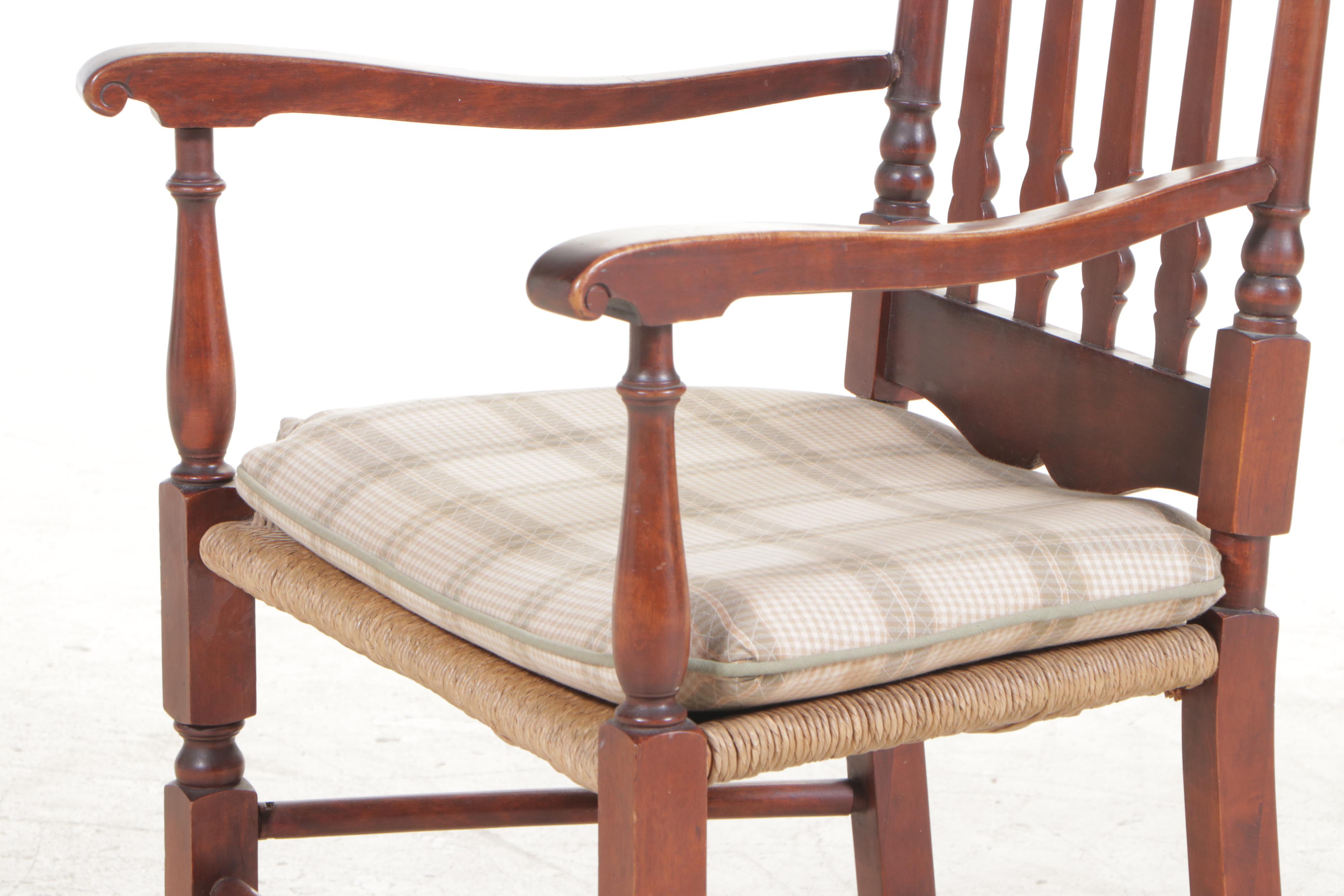 William and Mary Style Maple Banister-Back Armchair, 20th Century