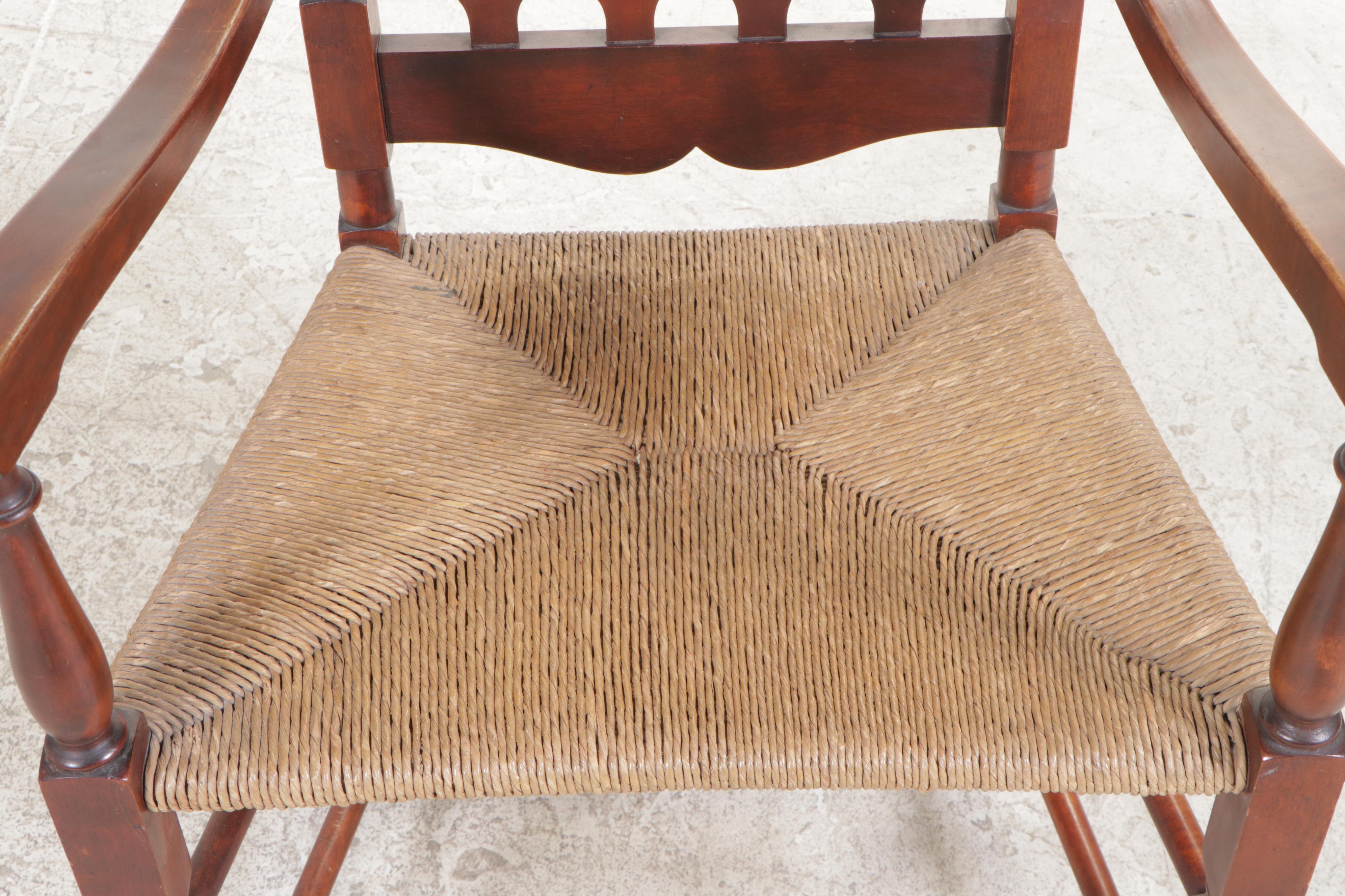 William and Mary Style Maple Banister-Back Armchair, 20th Century