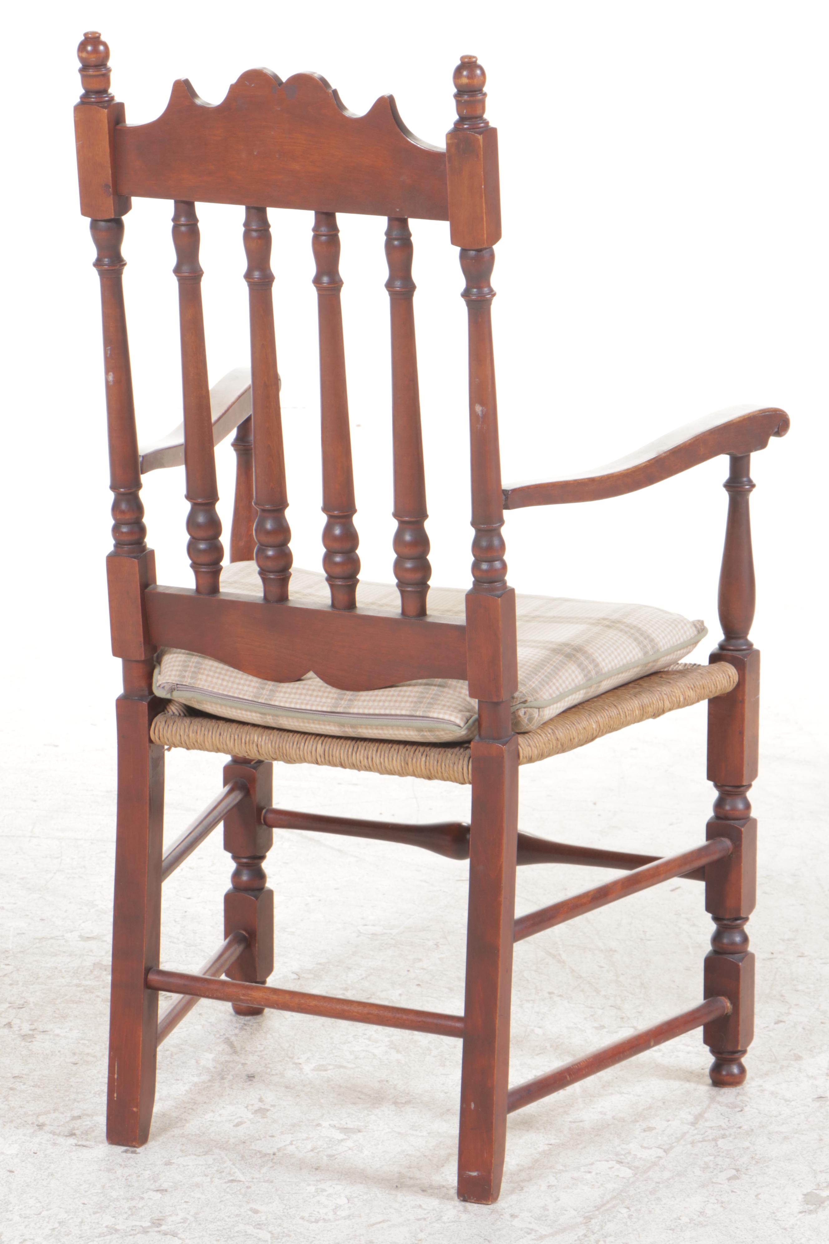 William and Mary Style Maple Banister-Back Armchair, 20th Century