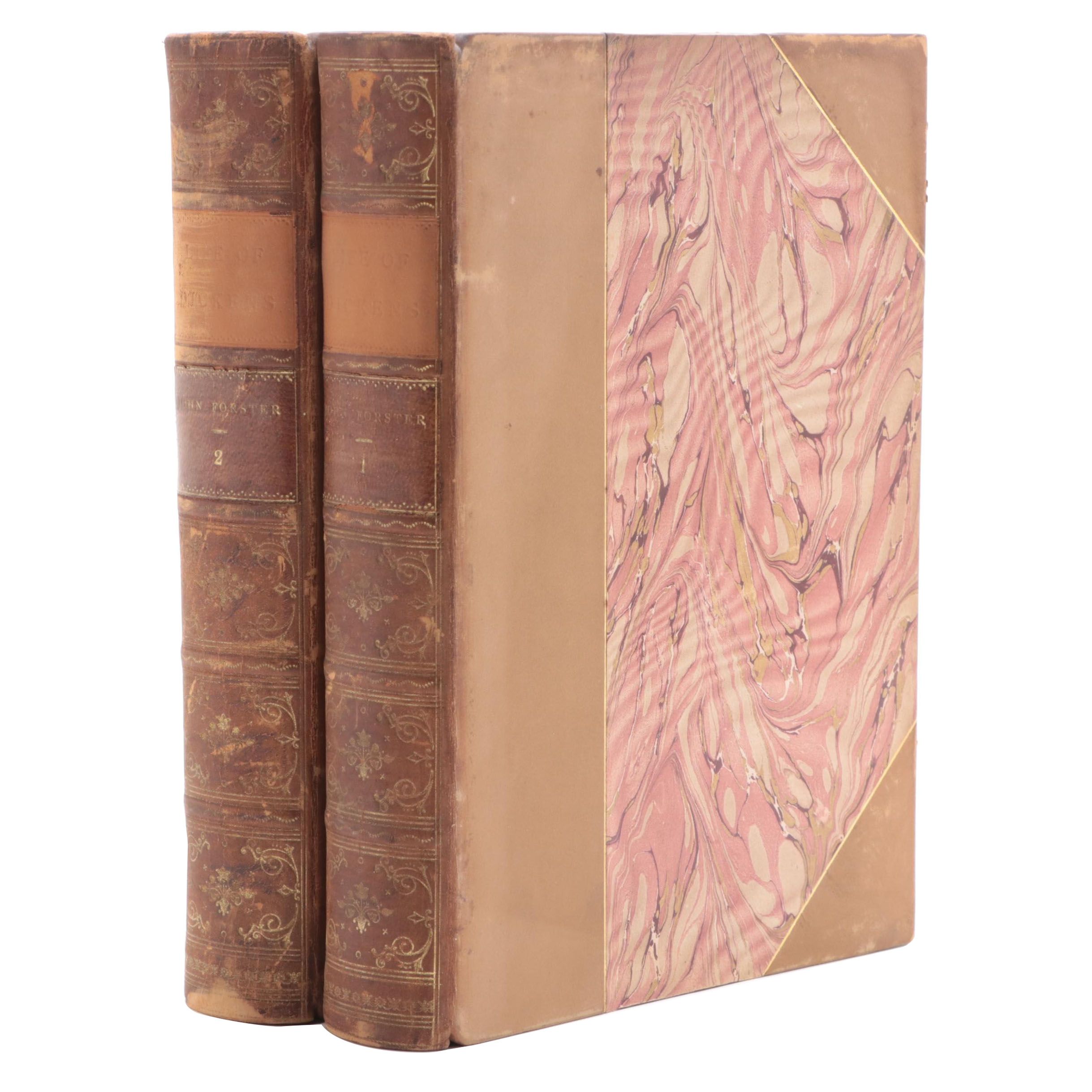"The Life of Charles Dickens" Two-Volume Set by John Forster, 1899