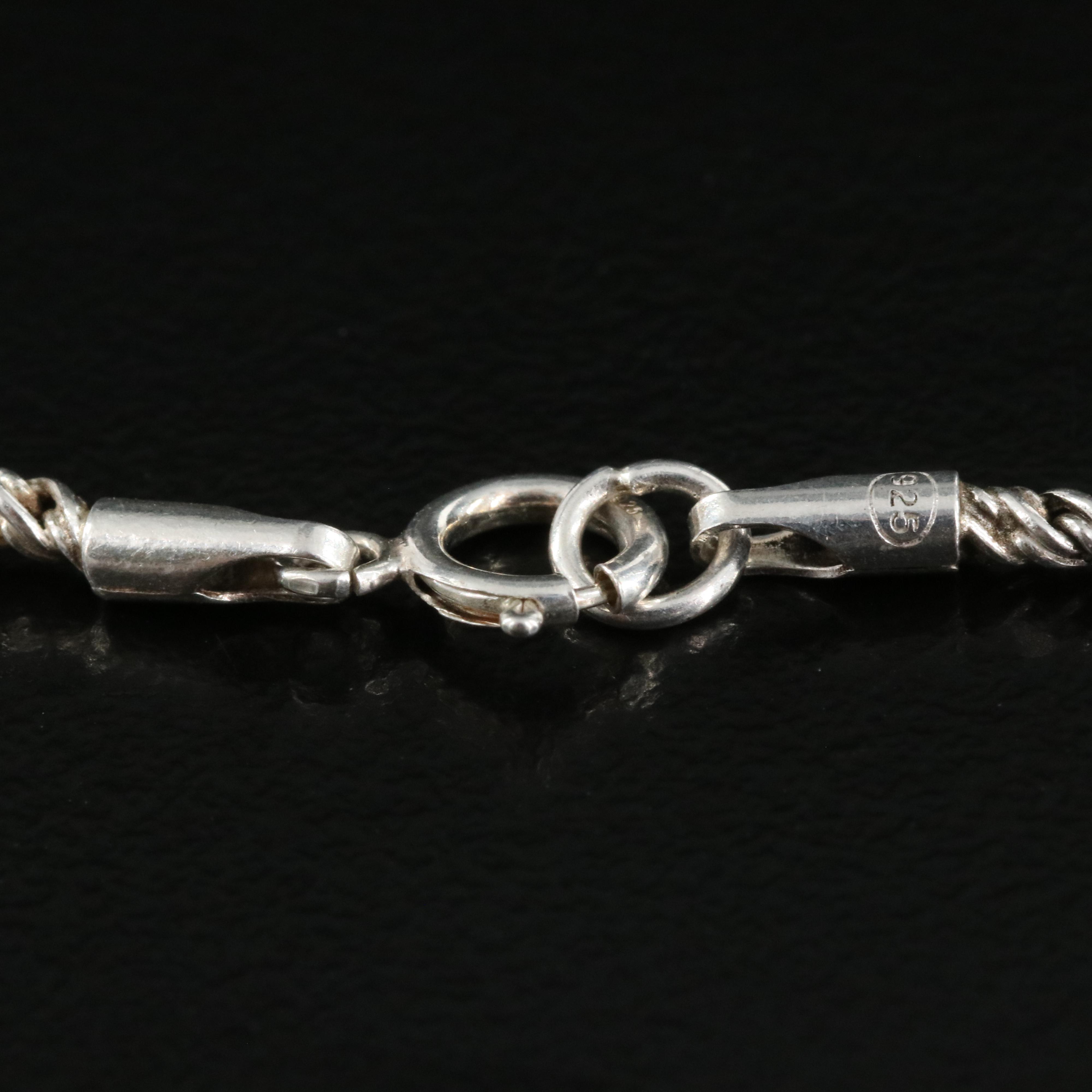 Sterling Black Onyx Heart Reversible Pendant Necklace