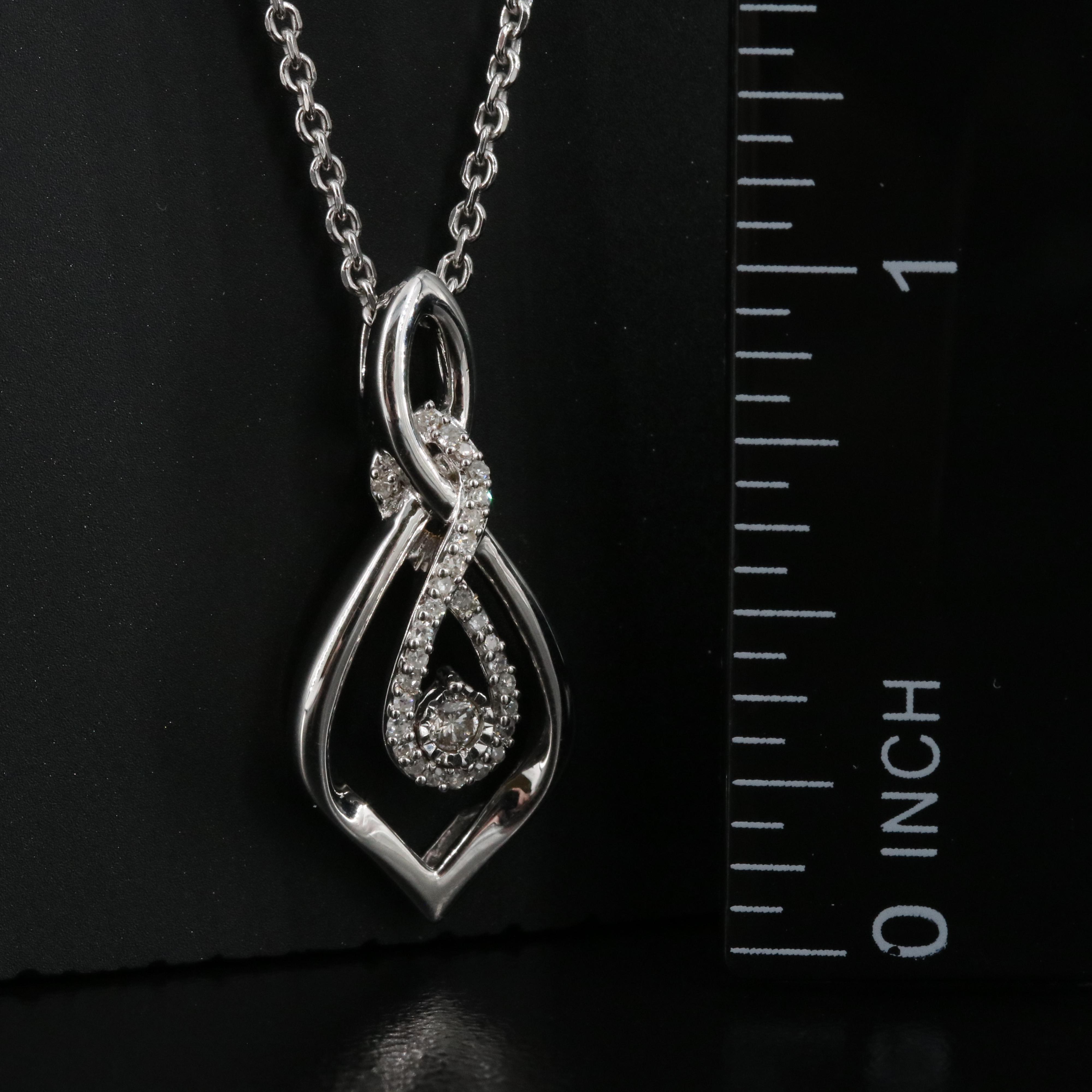 Sterling Diamond Pendant Necklace