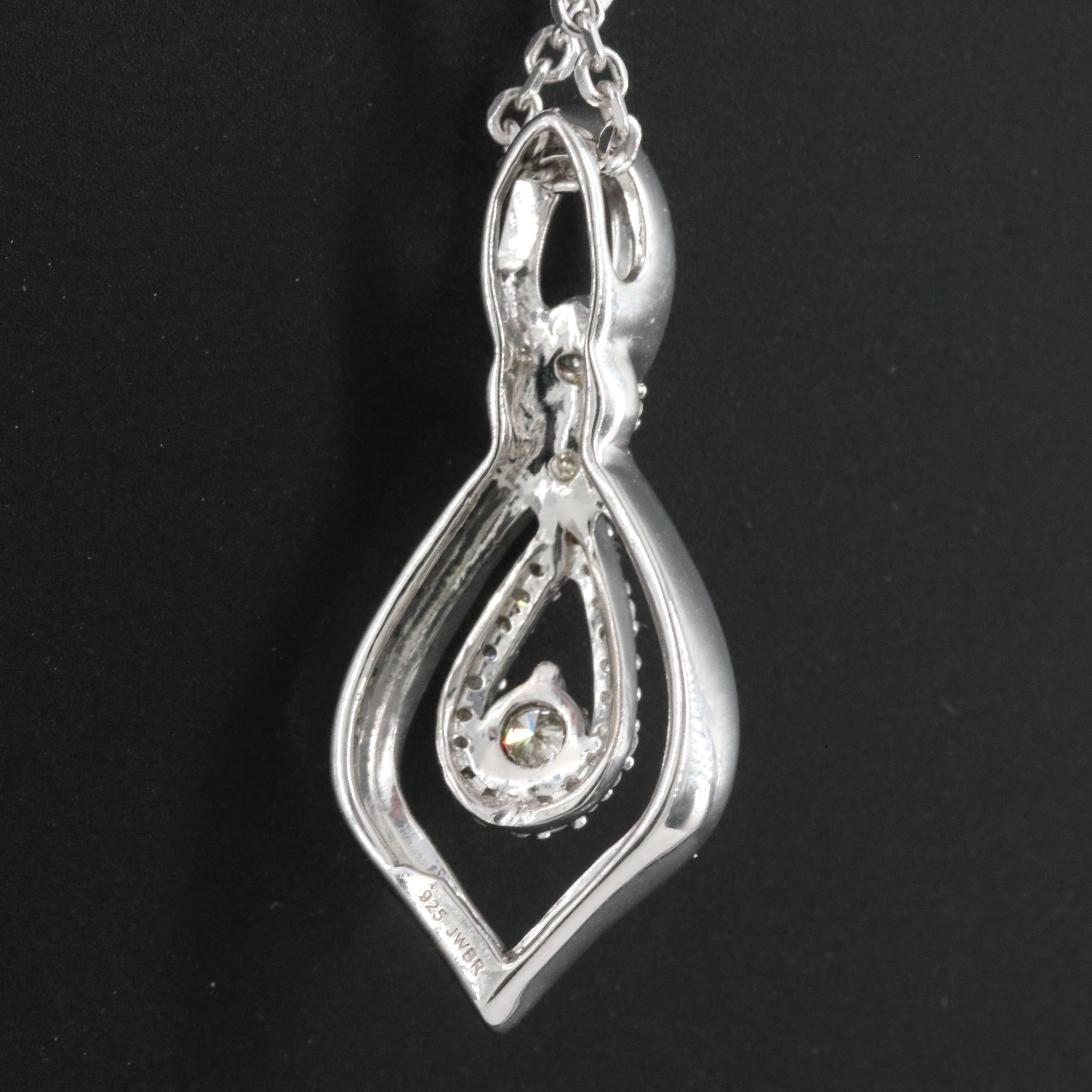 Sterling Diamond Pendant Necklace