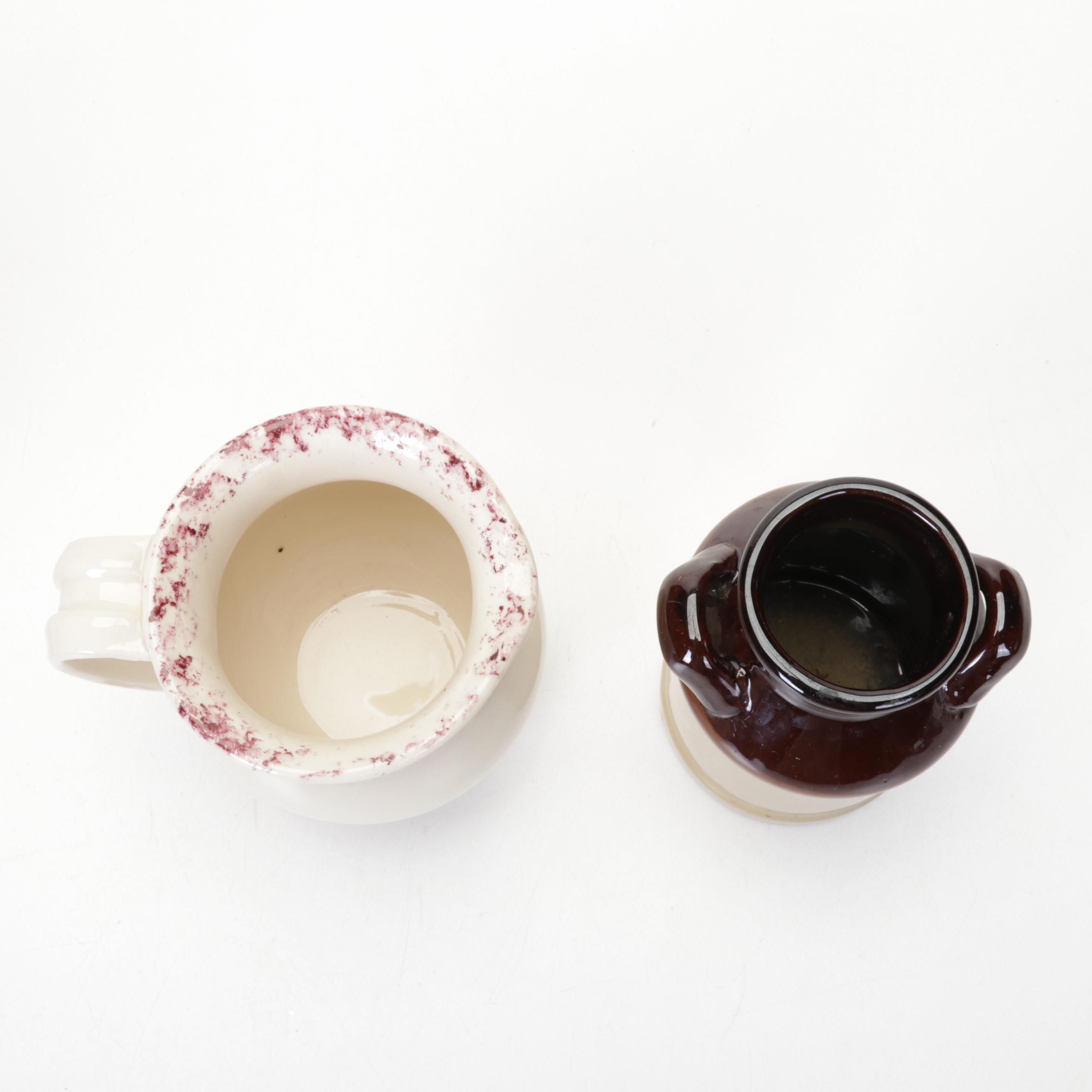 McCoy & Casey Pottery Bean Pots & Creamer with Barton Potteries Soup Tureen