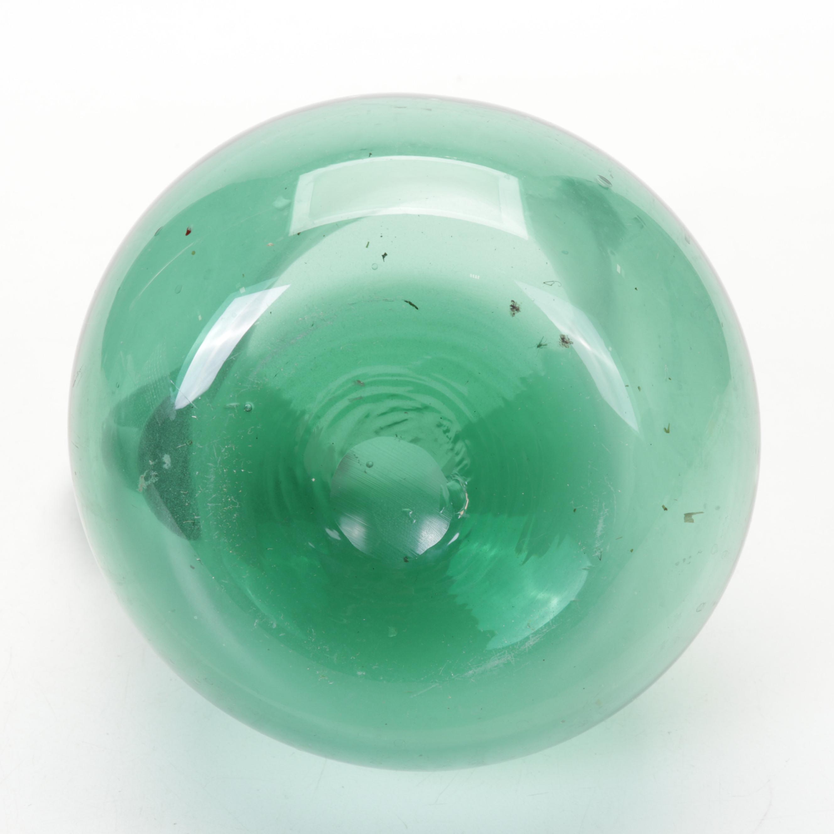 Viking Green Blown Glass Bowls and Swung Pitcher, Mid-20th Century