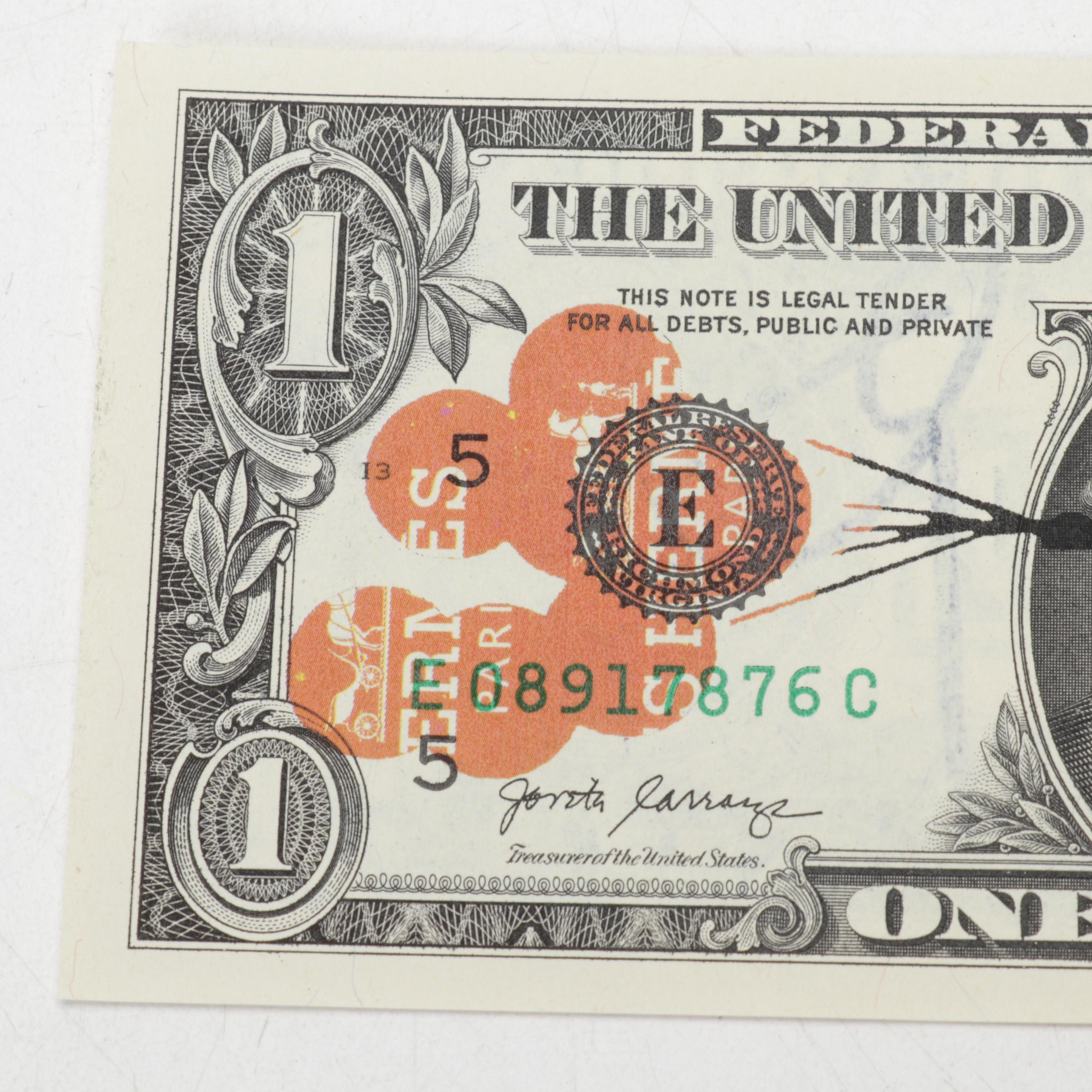 Death NYC Banksy Homage Graphic Print on Banknote, 2020