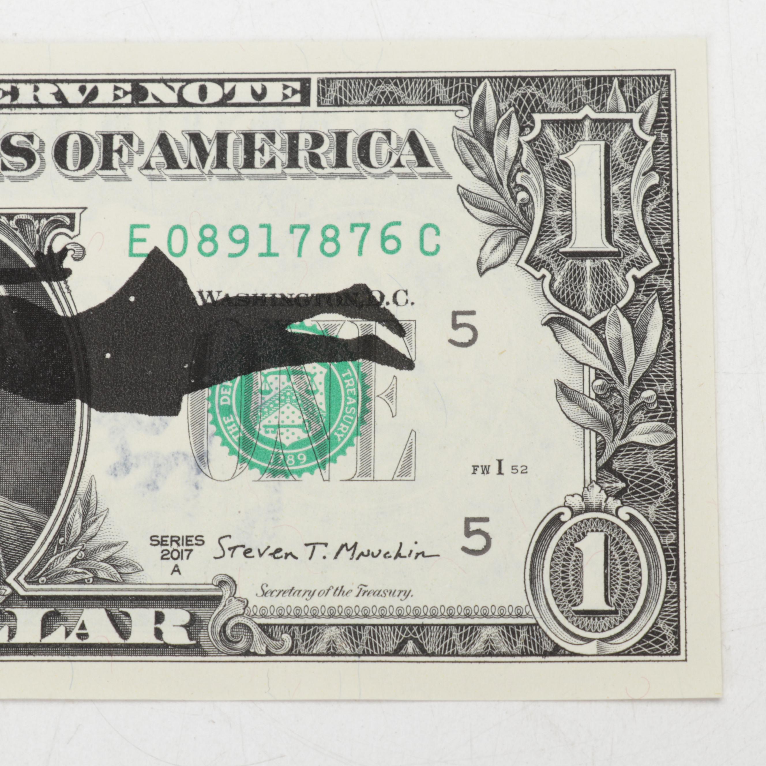 Death NYC Banksy Homage Graphic Print on Banknote, 2020