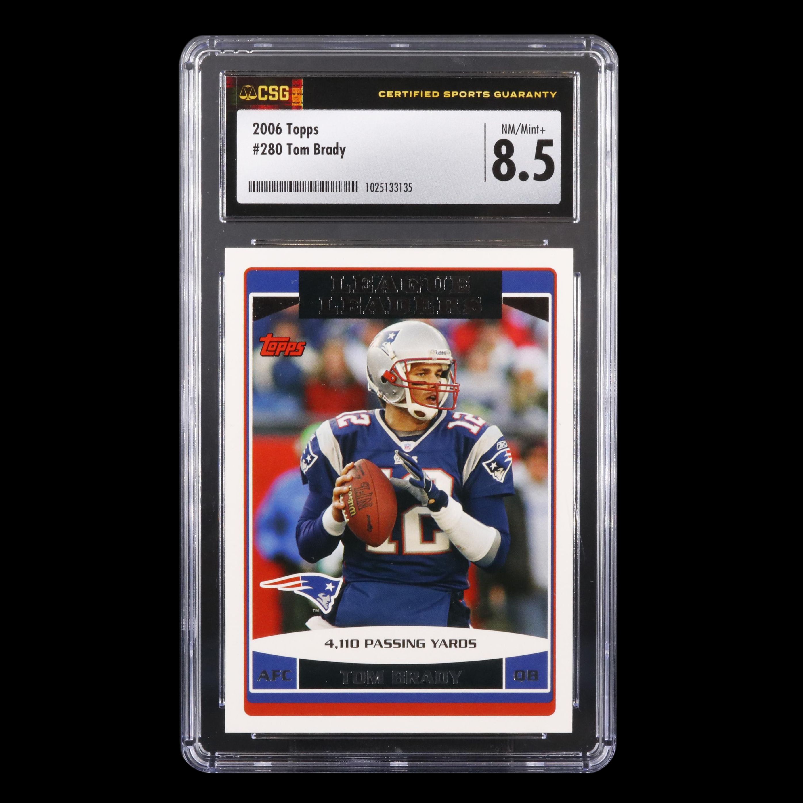 2006 Topps Tom Brady #280 Graded CSG 8.5 NM/Mint+ Football Card