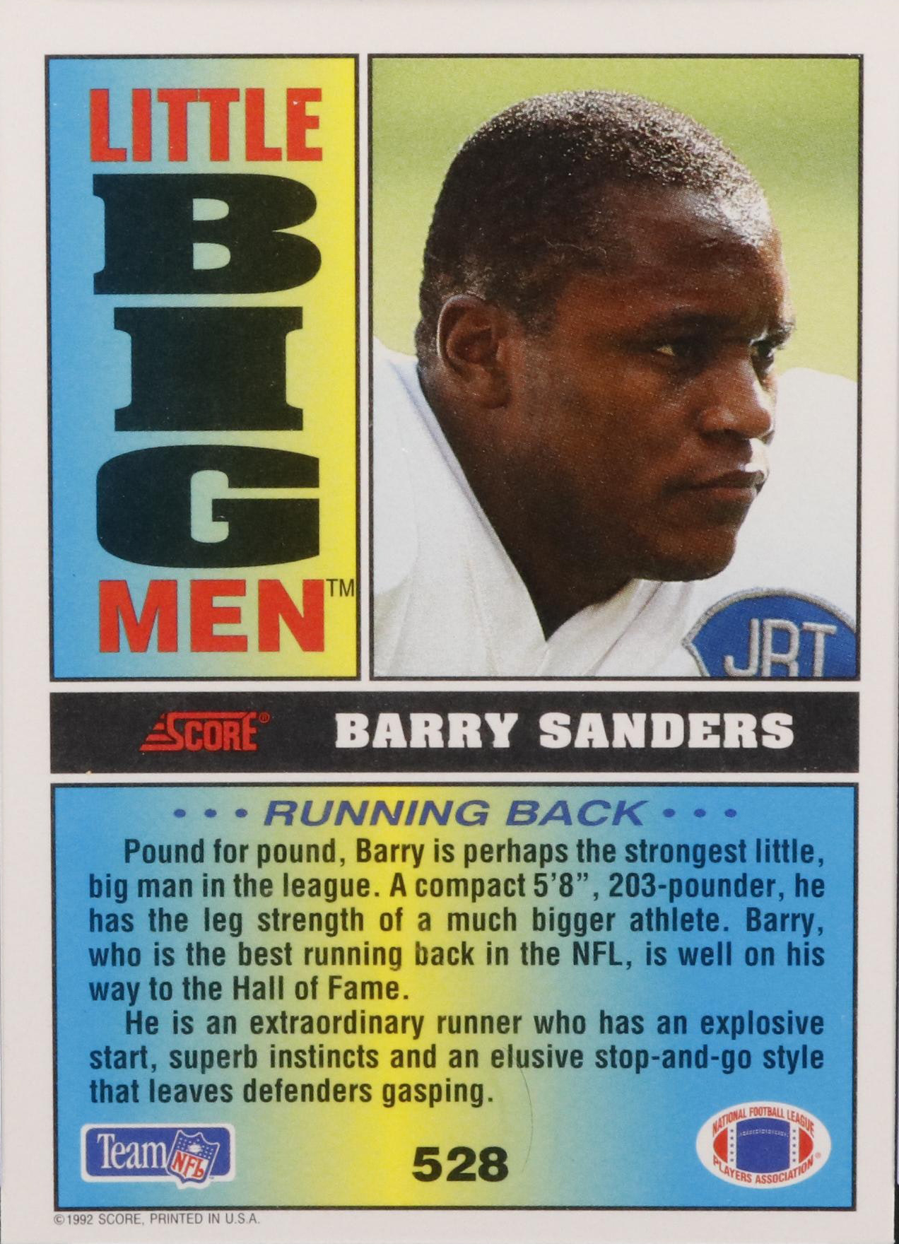 1992 Score Barry Sanders #528 Graded CSG 8 Mint Football Card