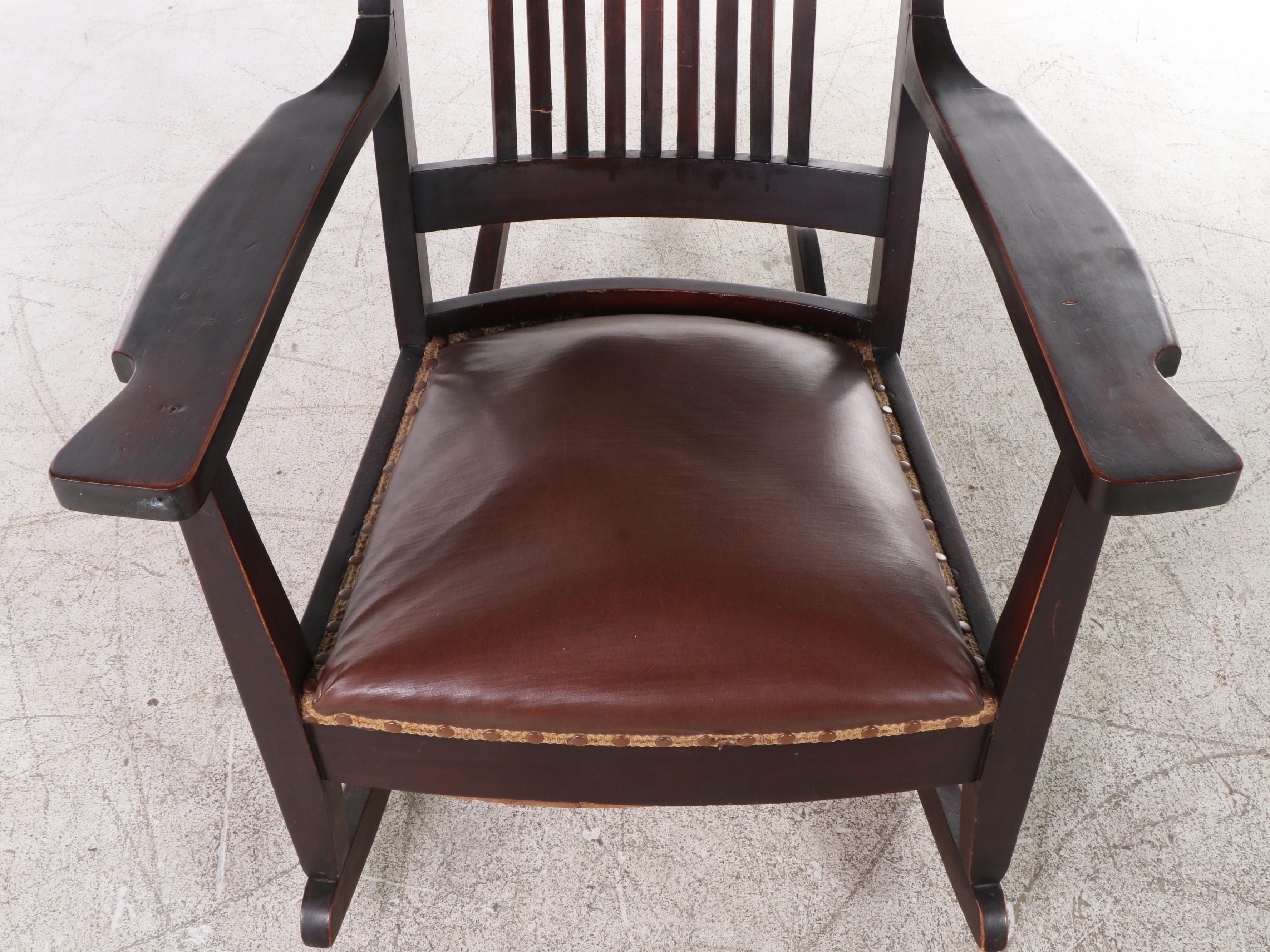 American Mahogany-Stained Birch Rocker, Early 20th Century