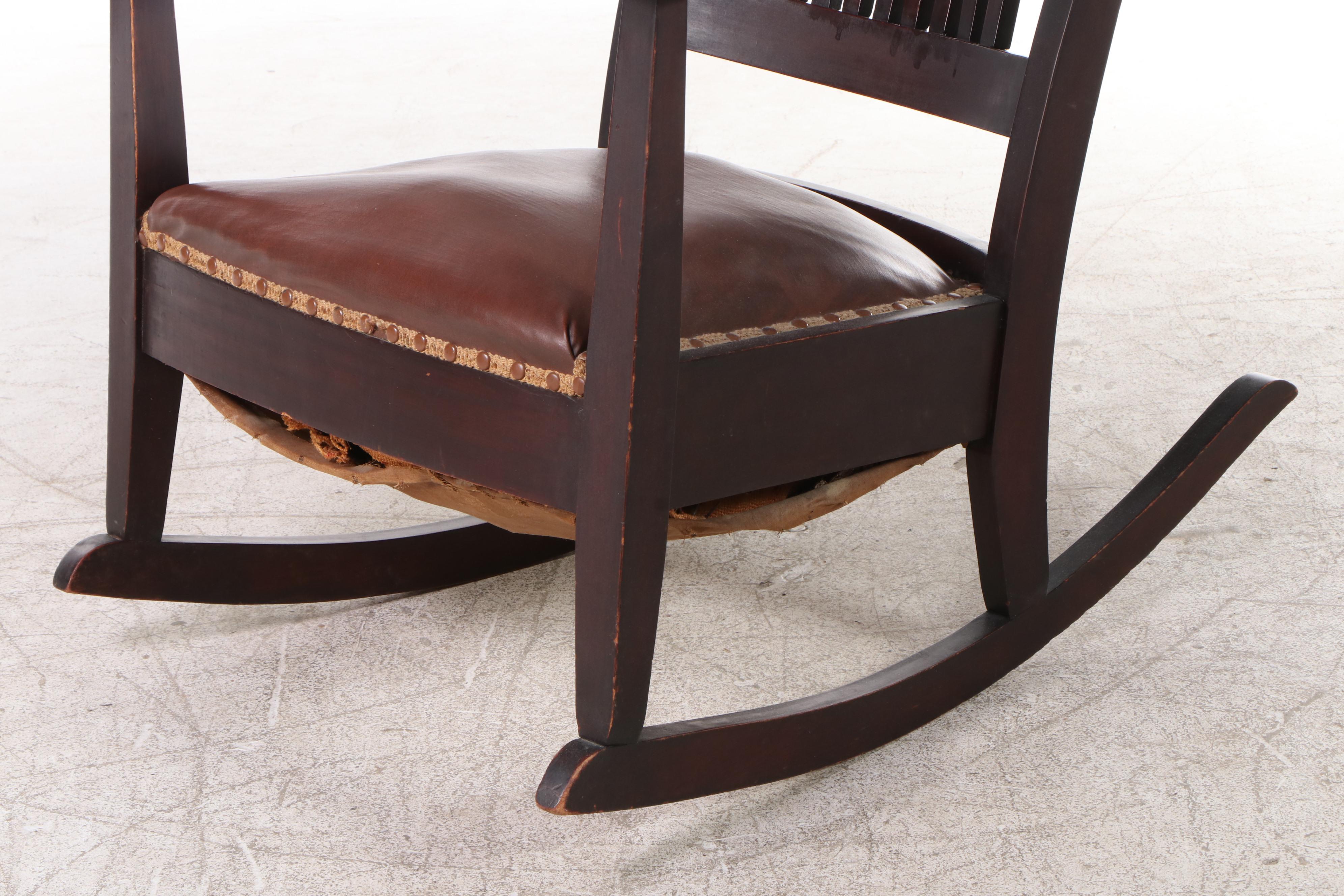 American Mahogany-Stained Birch Rocker, Early 20th Century