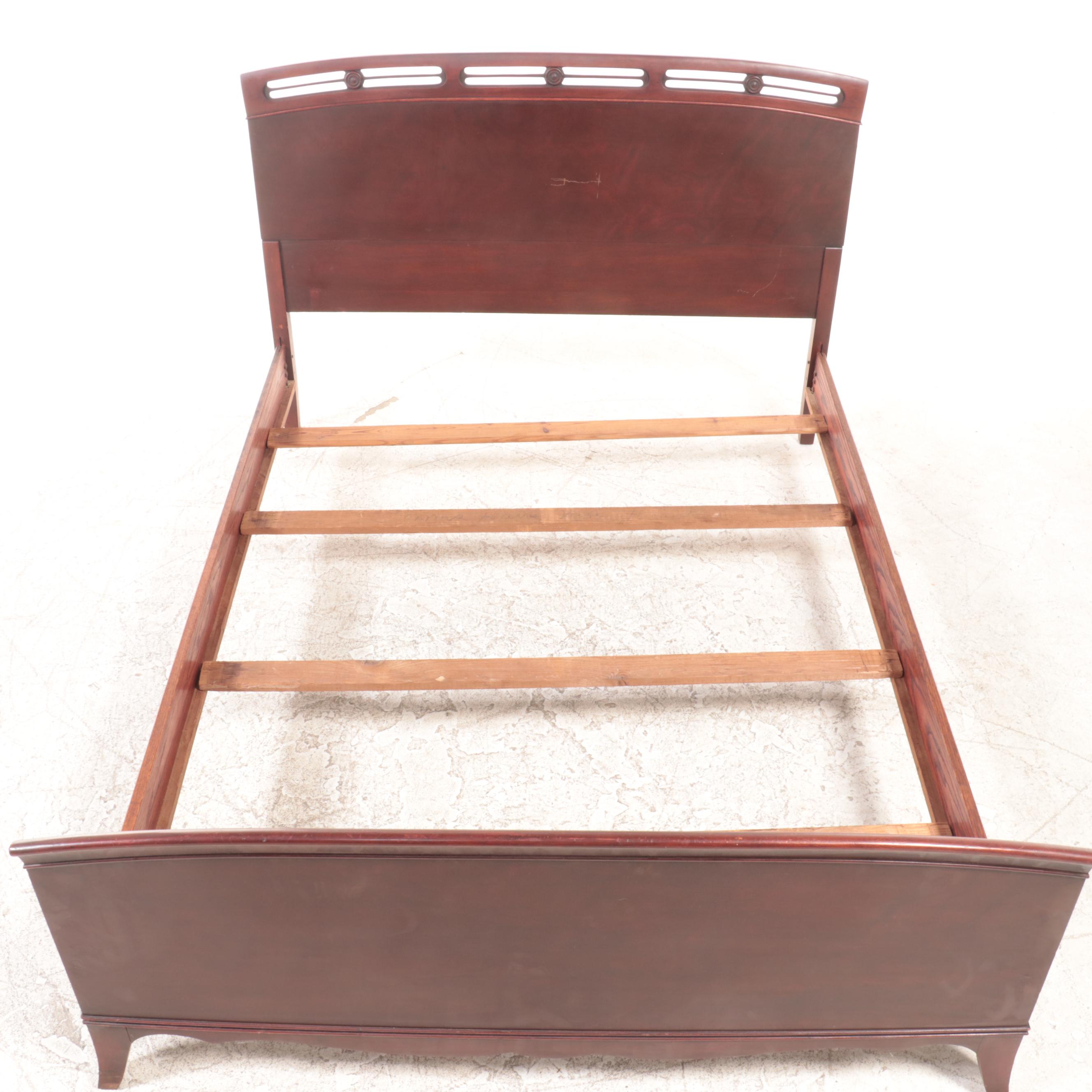 Hepplewhite Style Mahogany Full-Size Bed Frame, Mid-20th Century