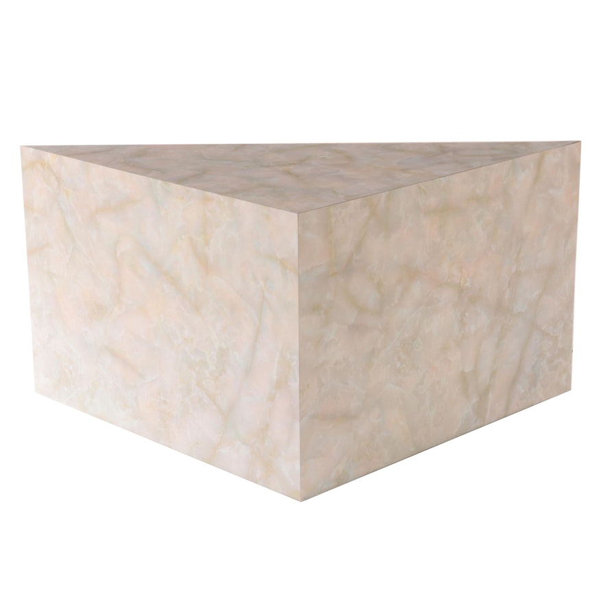Marbleized Laminate Wedge Side Table, Late 20th Century