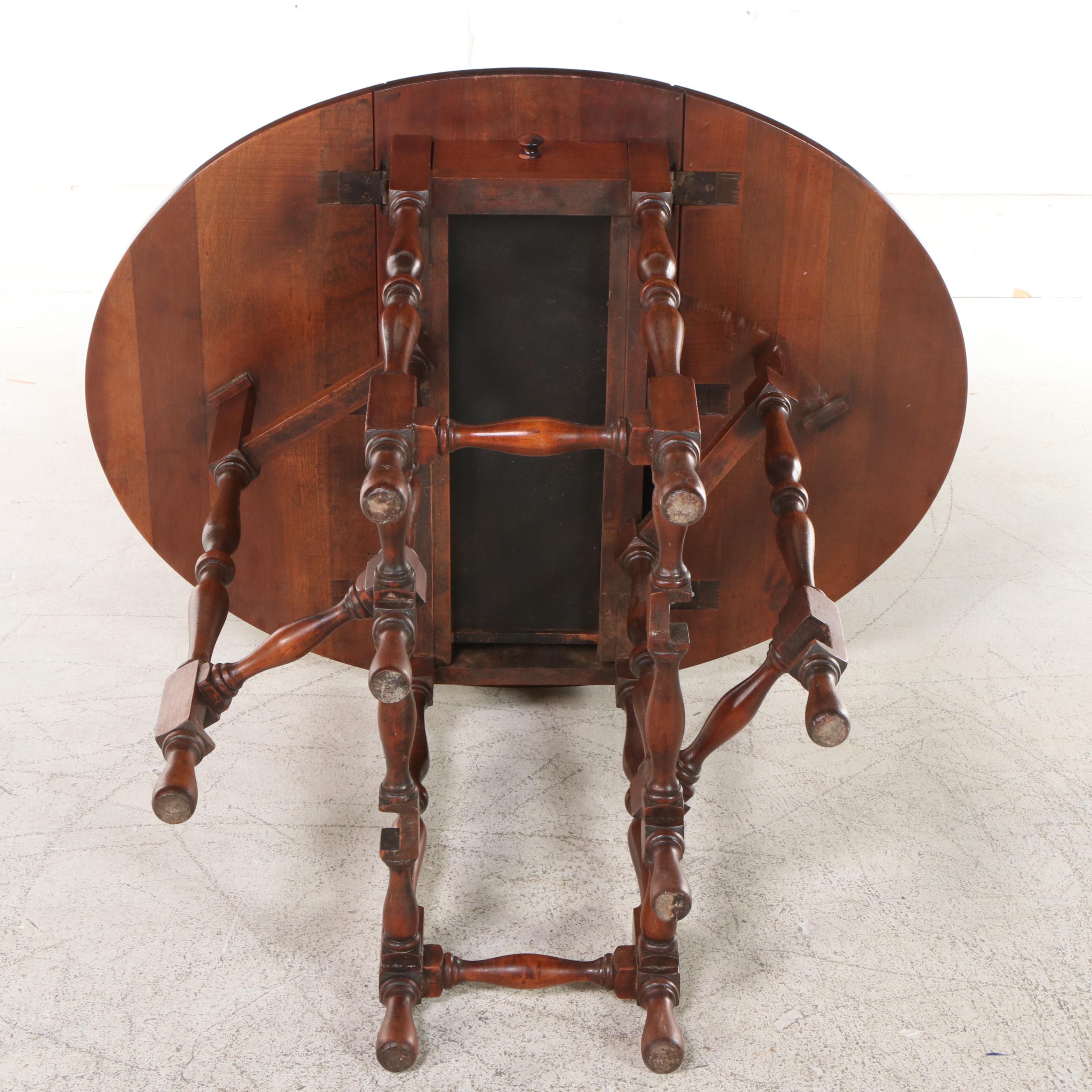 John Wanamaker Colonial Revival Mahogany Gateleg Table, Early 20th Century