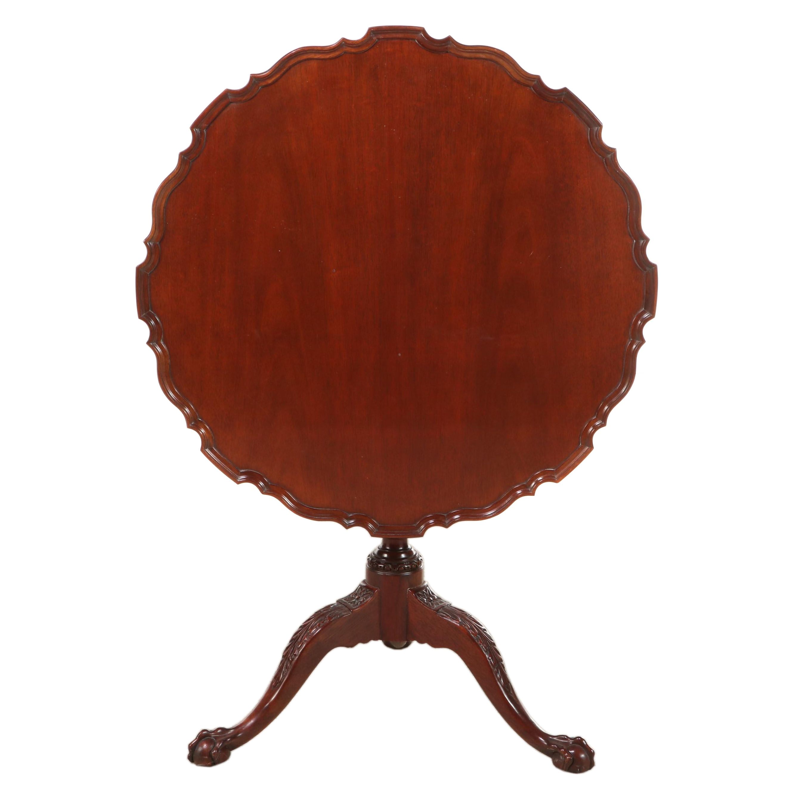 Baker "Historic Charleston" Chippendale Style Mahogany Birdcage-Action Tea Table