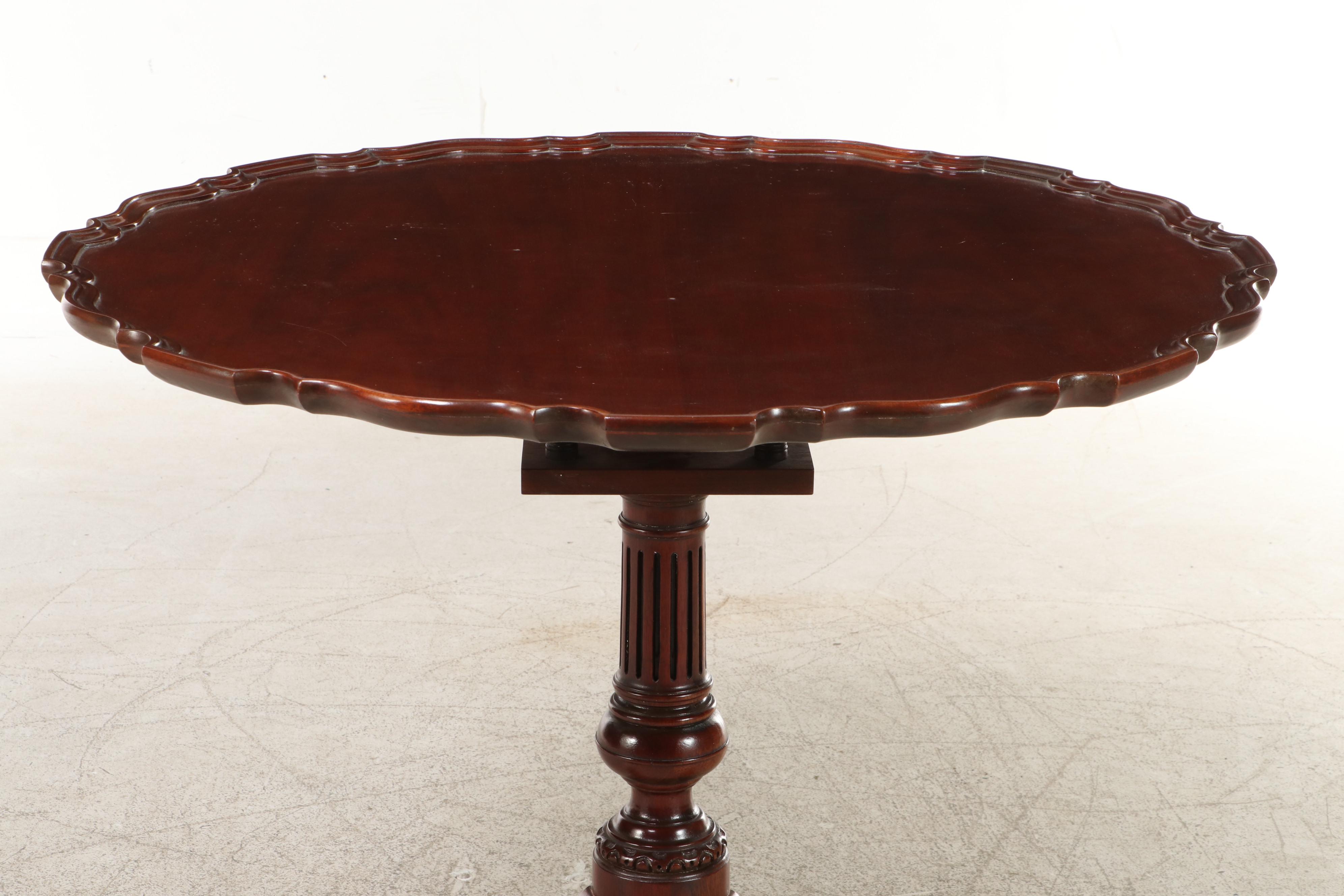 Baker "Historic Charleston" Chippendale Style Mahogany Birdcage-Action Tea Table