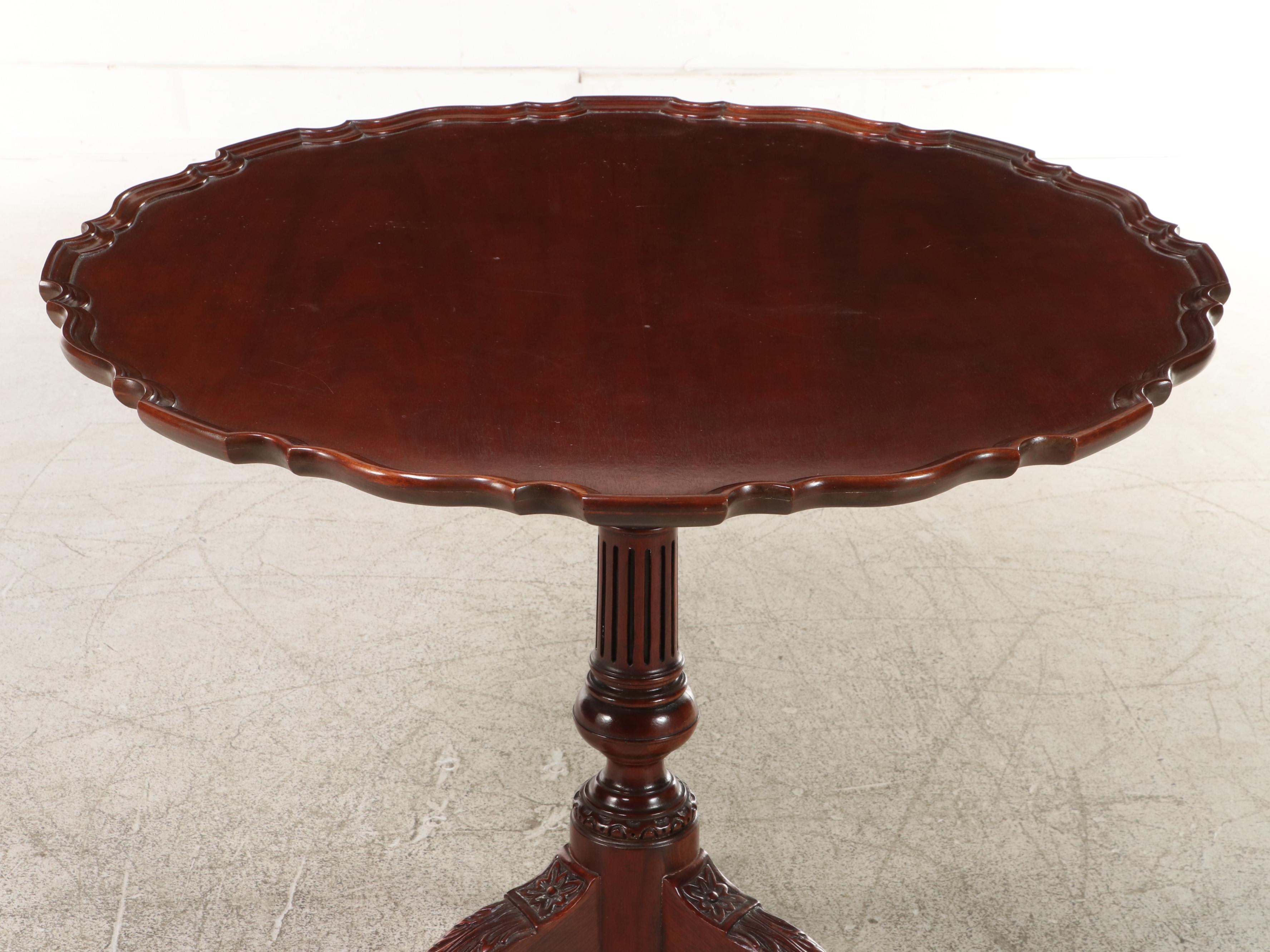 Baker "Historic Charleston" Chippendale Style Mahogany Birdcage-Action Tea Table